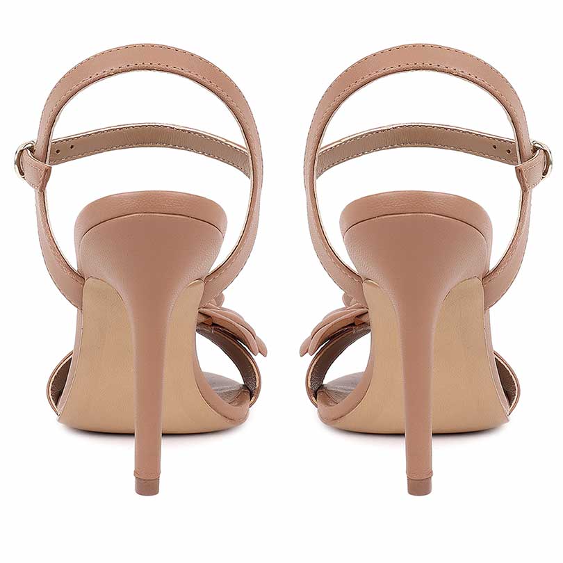 Saint Veronique Flower Embellished Cuoio Leather Stilettos