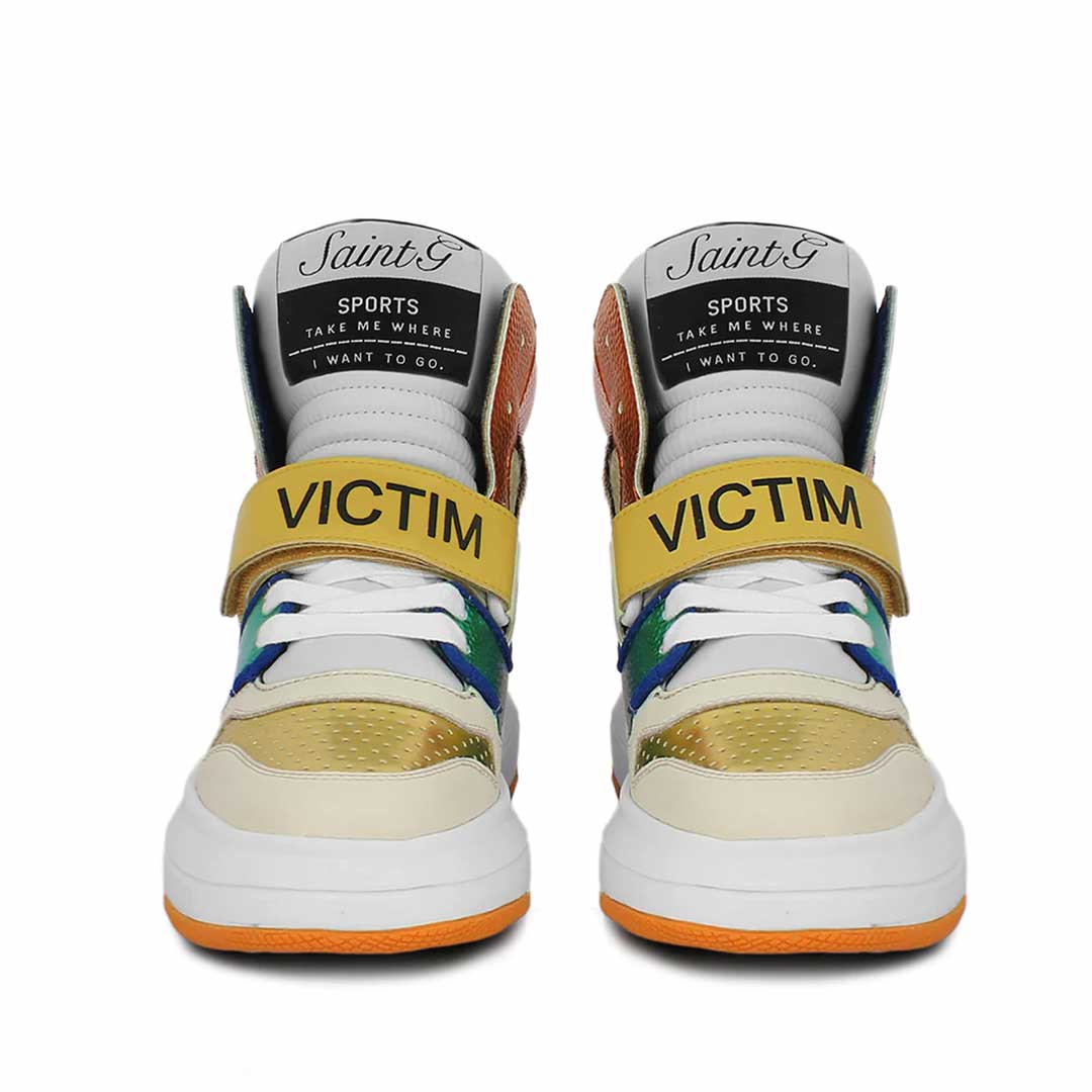 Whitesta Laurel Multi Color Leather Handcrafted Sneakers.