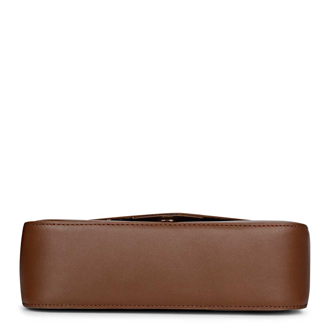 Favore Women Dark Brown Leather Sling Bags