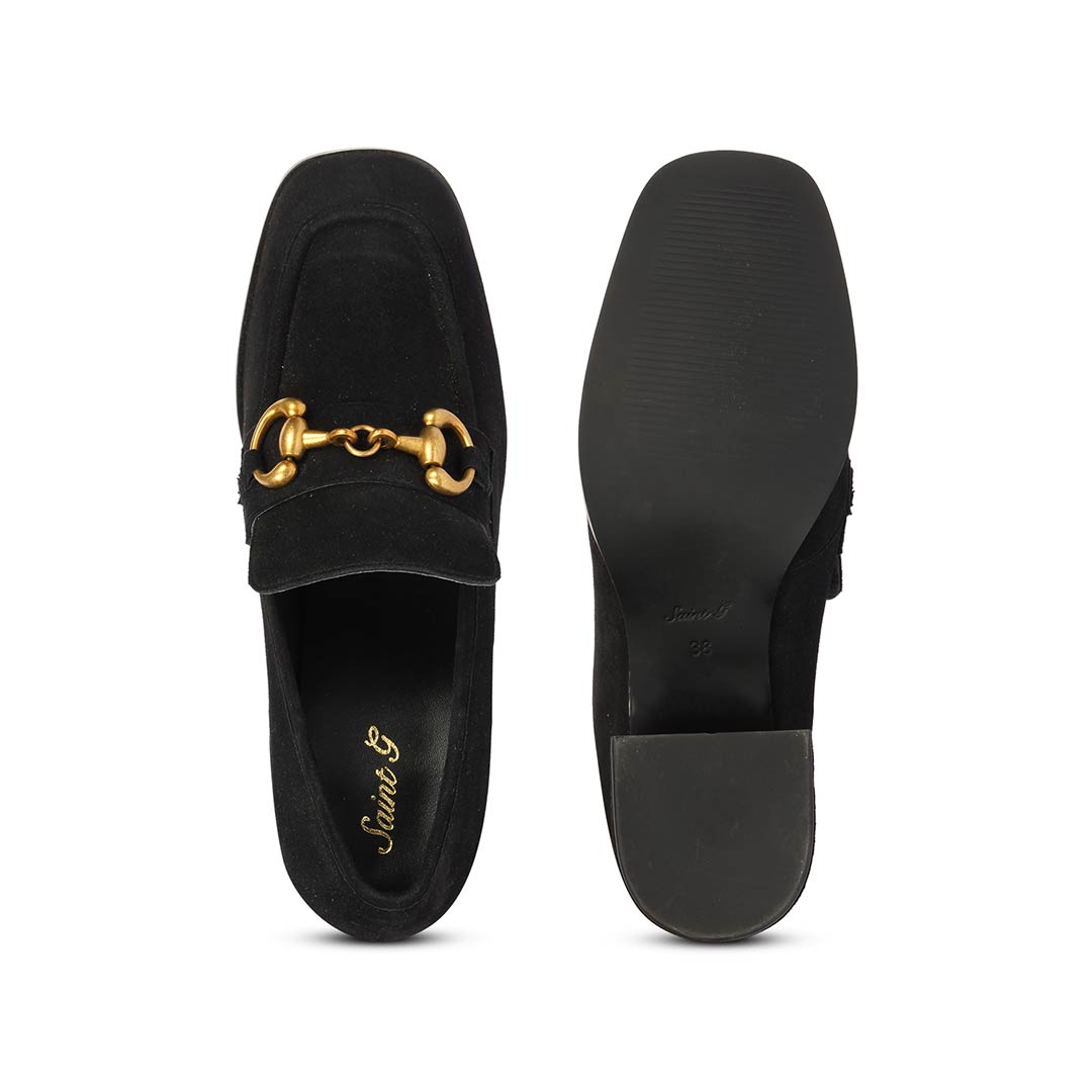 Saint Vera Black Suede Leather Handcrafted Moccasins