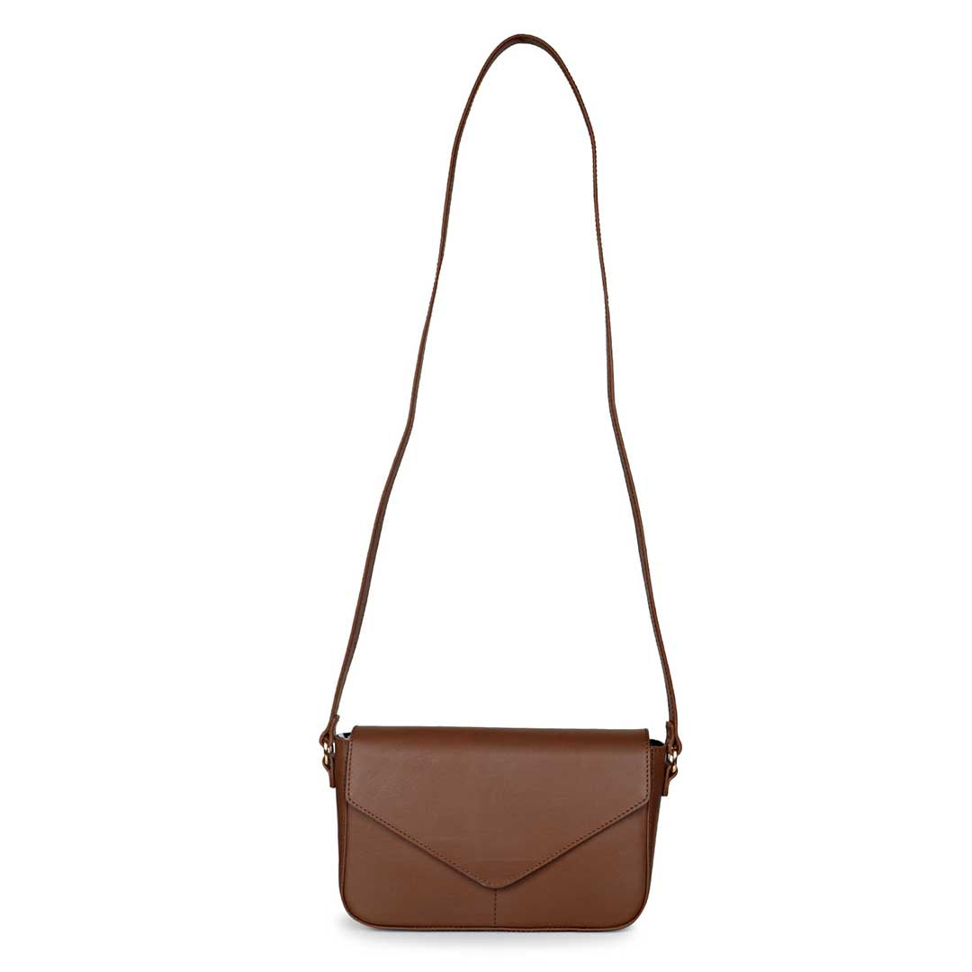 Favore Women Dark Brown Leather Sling Bags