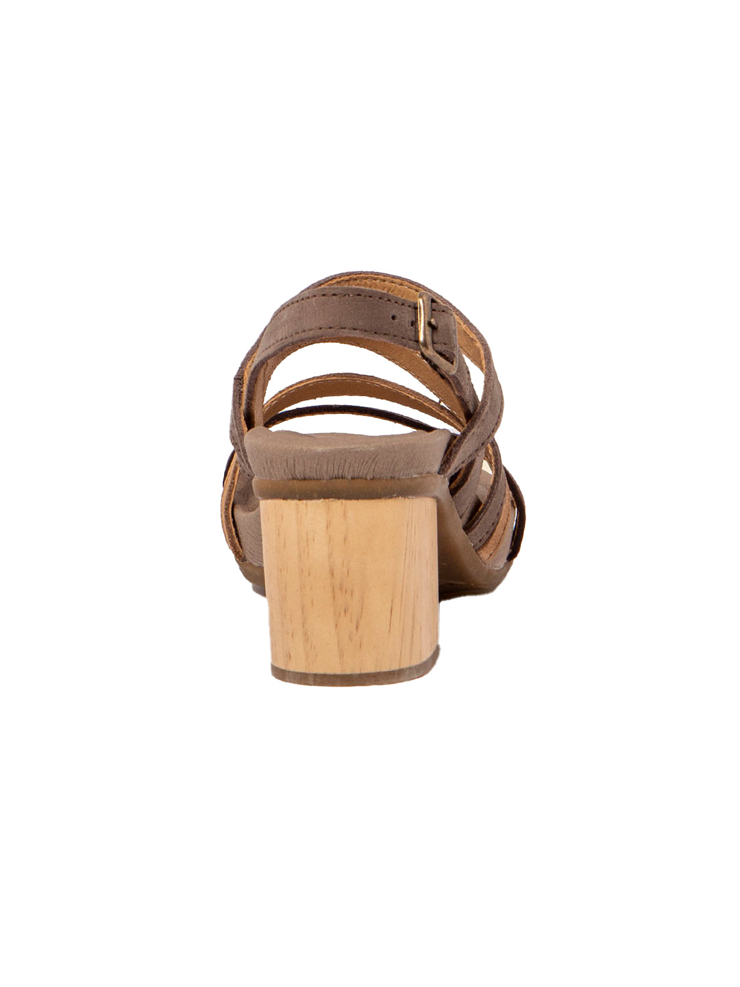 El Naturalista Multi Plume Embellished Leather Block Sandals with Buckle