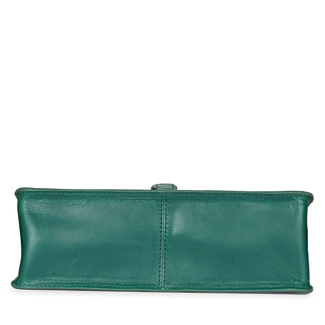 Favore Green Women Leather Structured Hanging Handbags