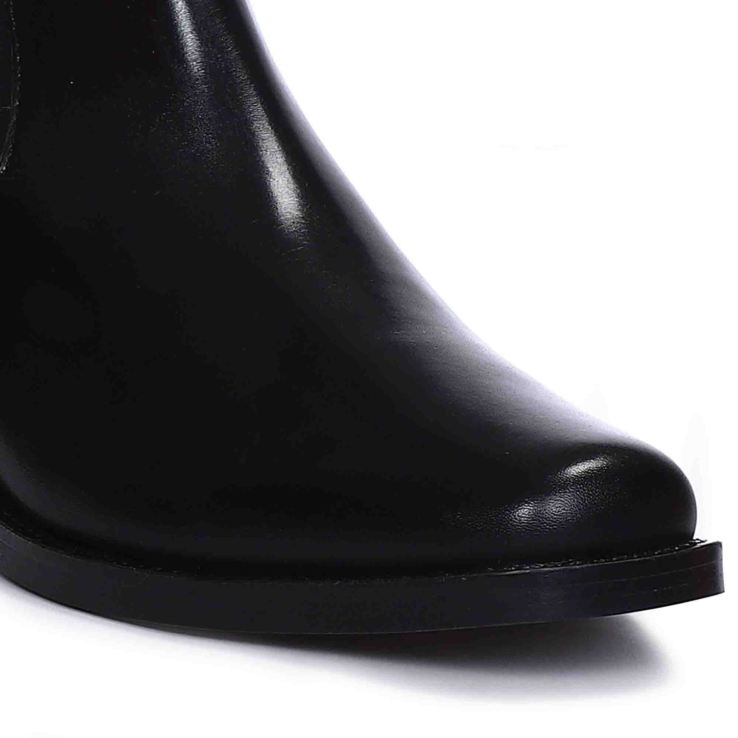 Saint Cassie Black Leather High Ankle Boots