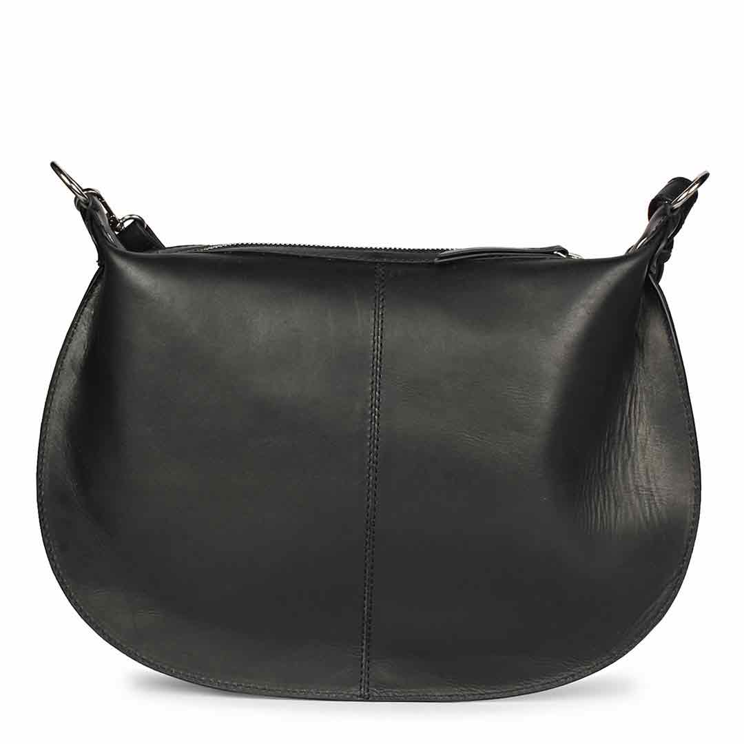 Favore Black Women Leather Structured Sling Bag