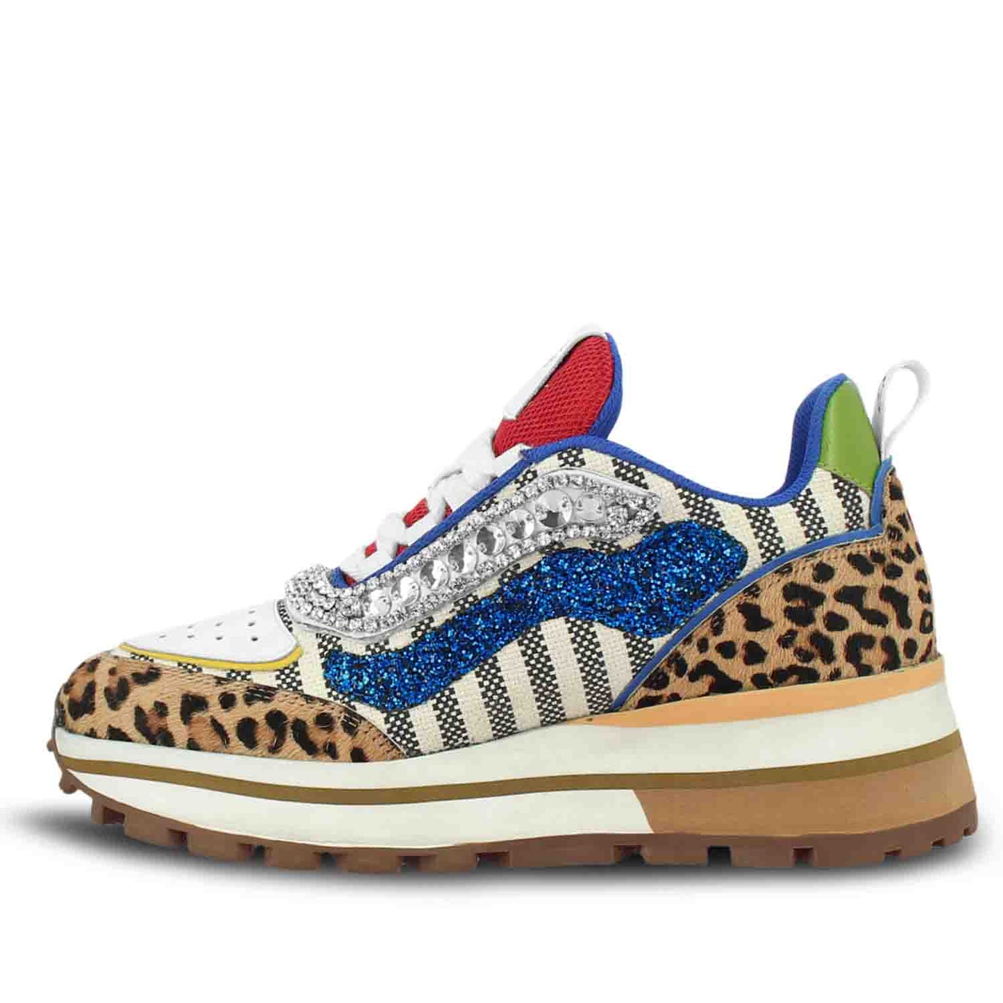 Whitesta Fiorella Multi Color Leopard Print Leather Sneakers