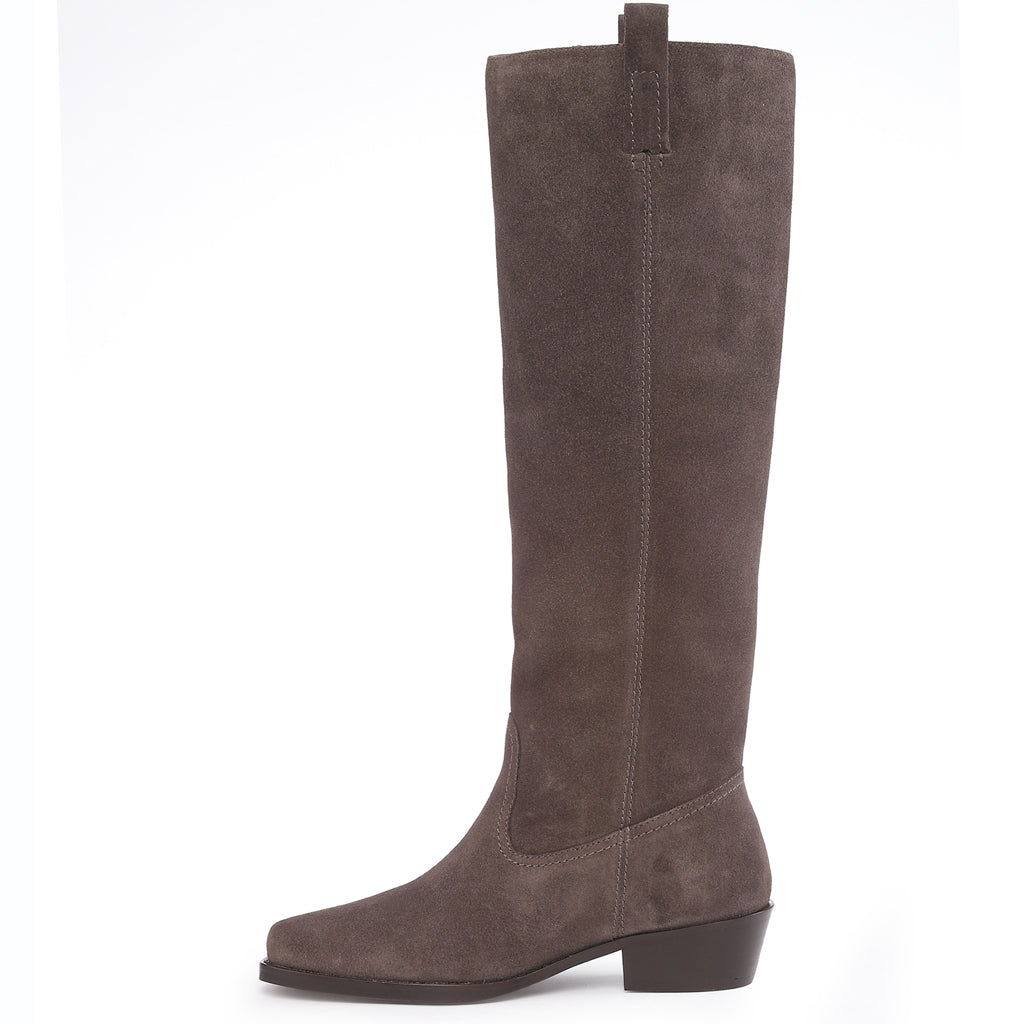 Saint Amabel Brown Suede Leather Pull On Knee High Boots