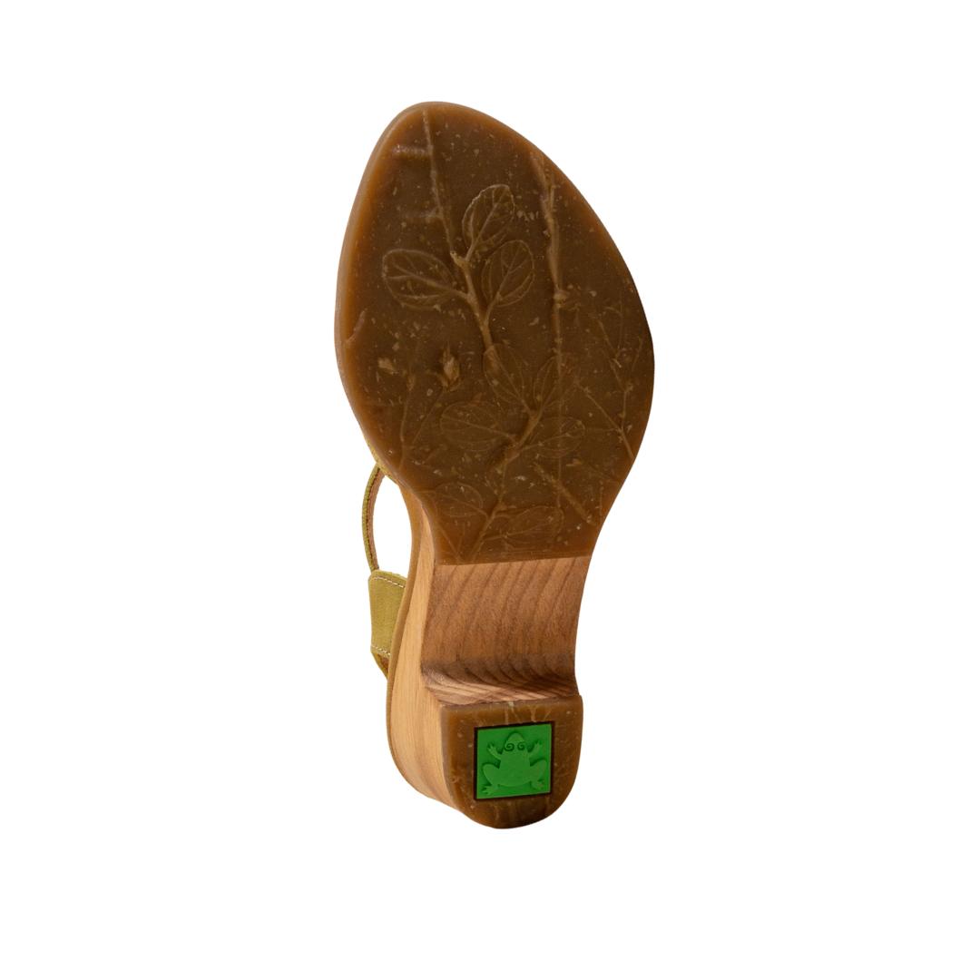 El Naturalista Multi Herbal Embellished Leather Block Sandals with Buckle