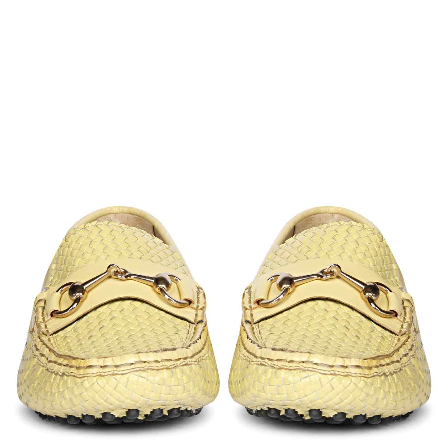 Saint Lucy Lime Woven Leather Loafers
