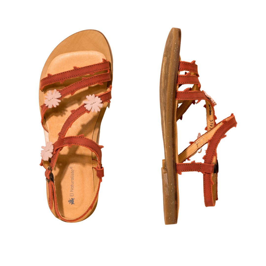 El Naturalista Caldera Embellished Leather Block Sandals with Buckle