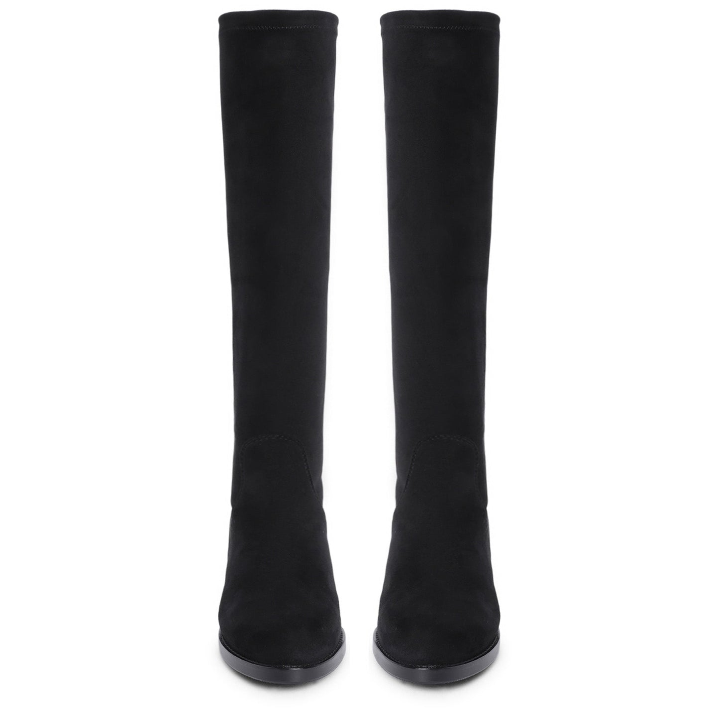 Saint Amy Black Stretch suede Leather Knee High Boots - SaintG