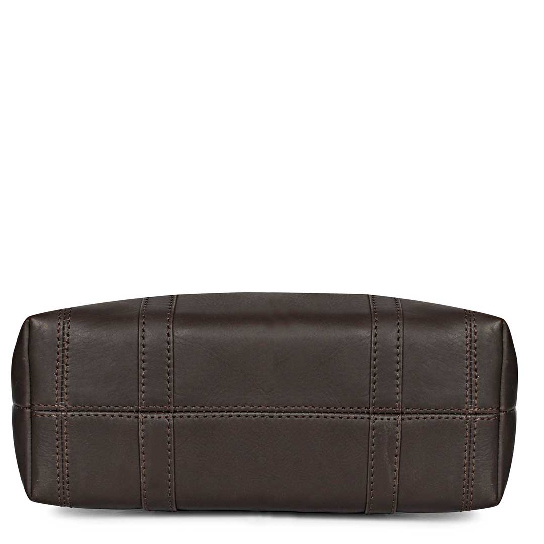Favore Dark Chocolate womens Leather Shopper Tote Bag