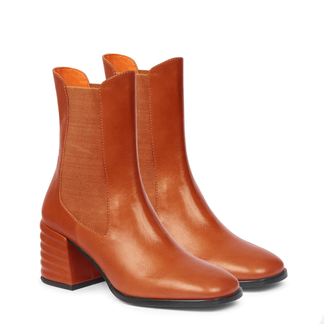 Saint Reagan Rust Distressed Leather High Ankle Boots