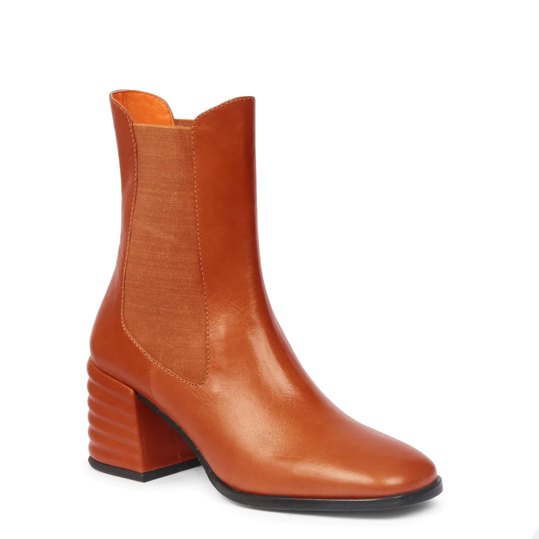 Saint Reagan Rust Distressed Leather High Ankle Boots