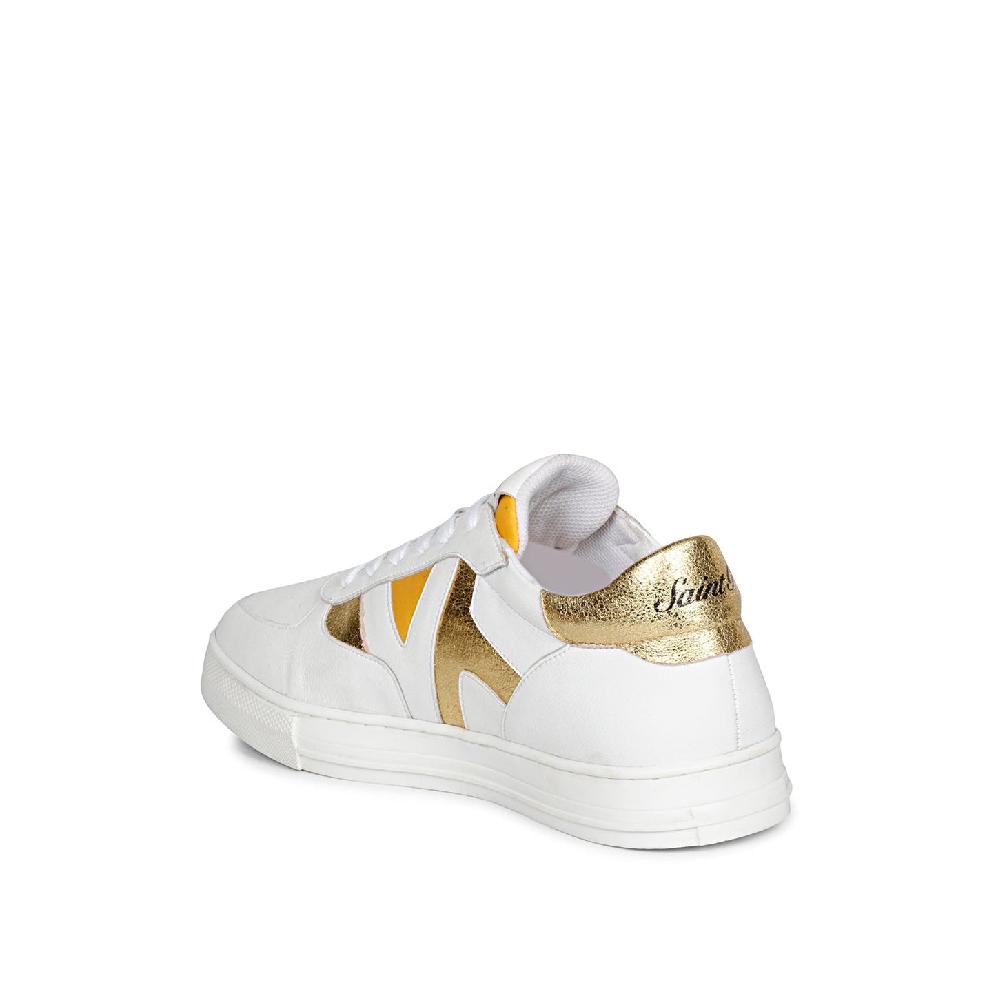 Whitesta Felix Unisex White & Yellow Leather Sneakers