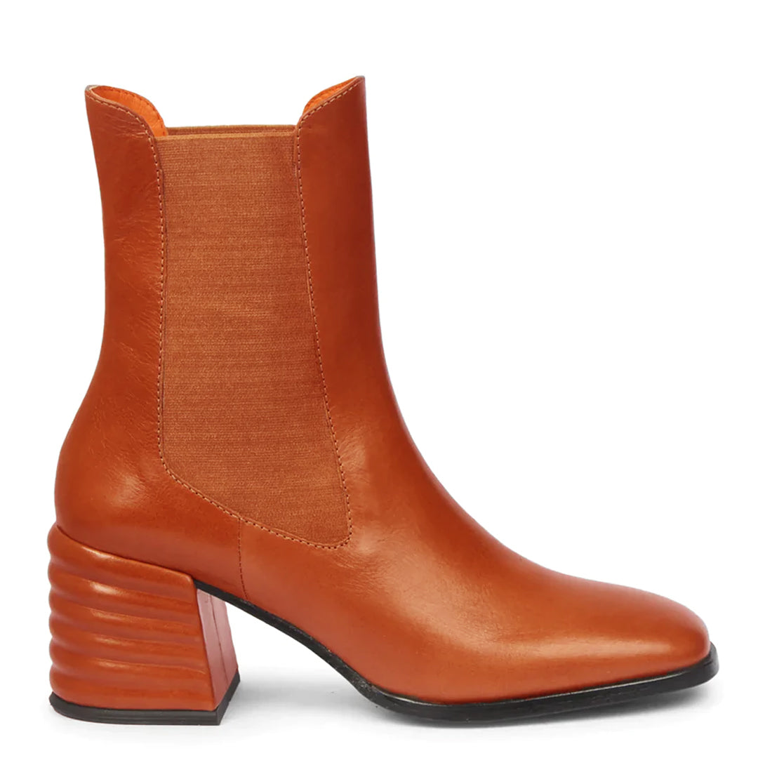 Saint Reagan Rust Distressed Leather High Ankle Boots