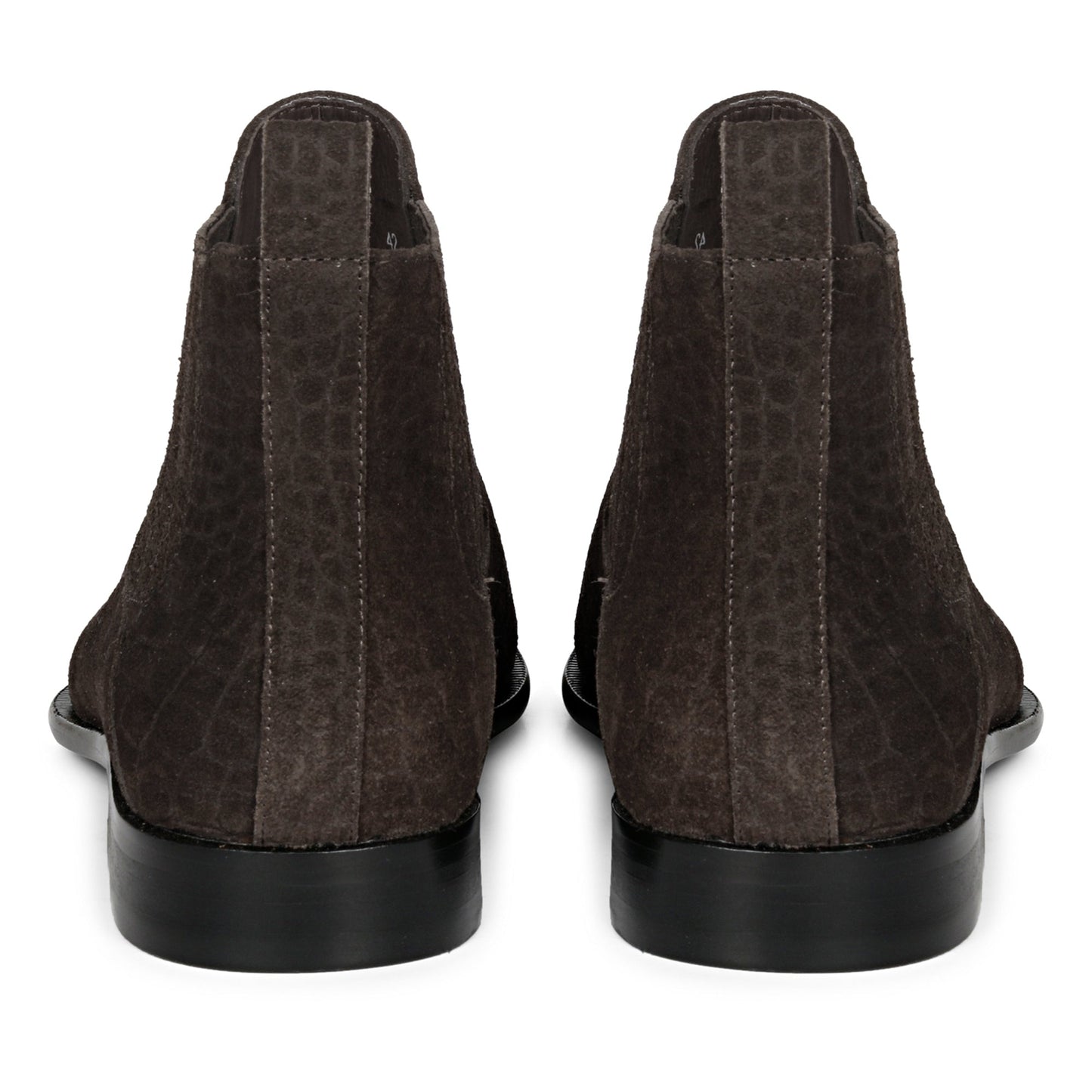Saint Illiad Brown Croco Print Suede Leather Chelsea boots