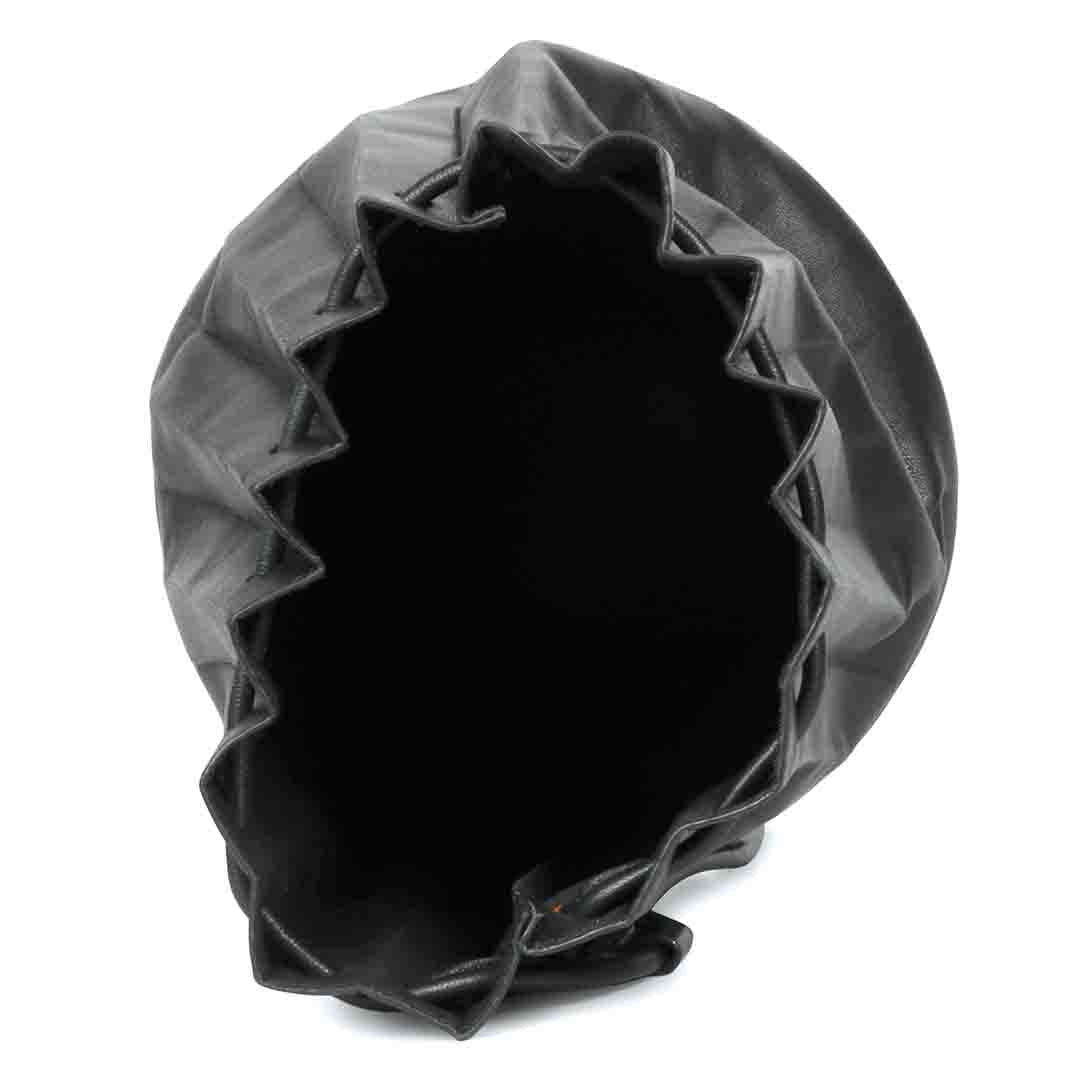 Favore Black Leather Drastring Pouch