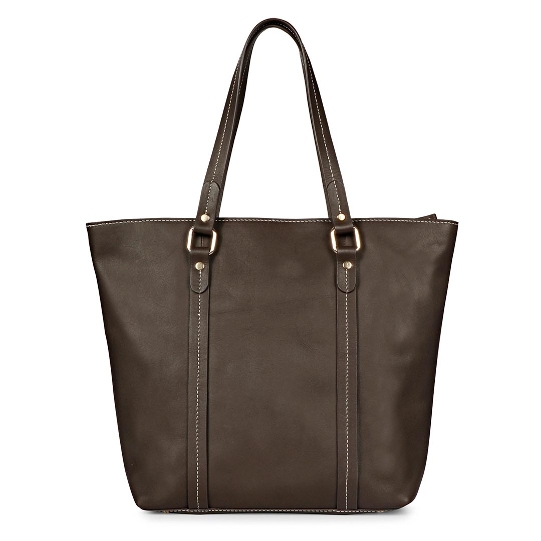 Favore Womens Brown Textured Leather Oversized Shopper Shoulder Bag