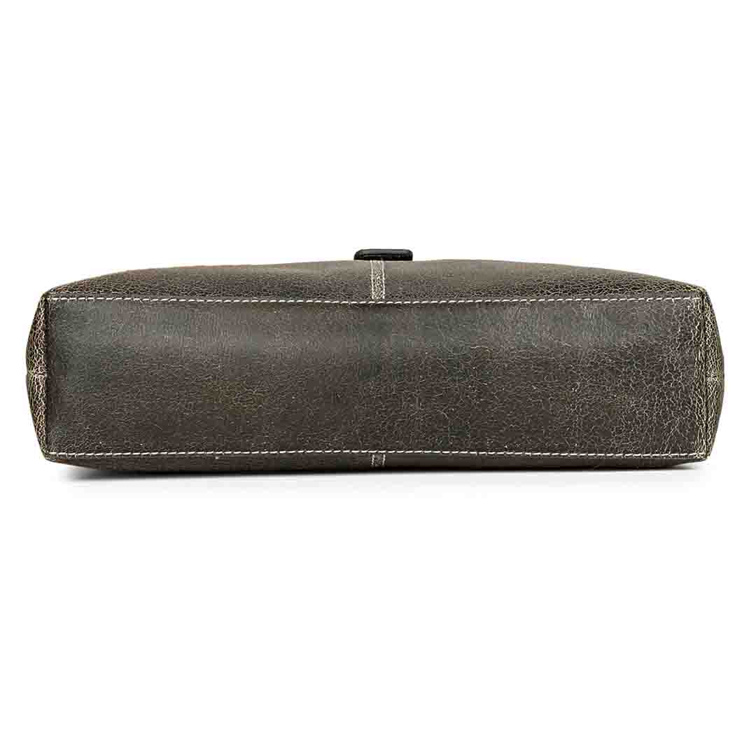 Favore Black Leather Oversized Structured Sling Bag