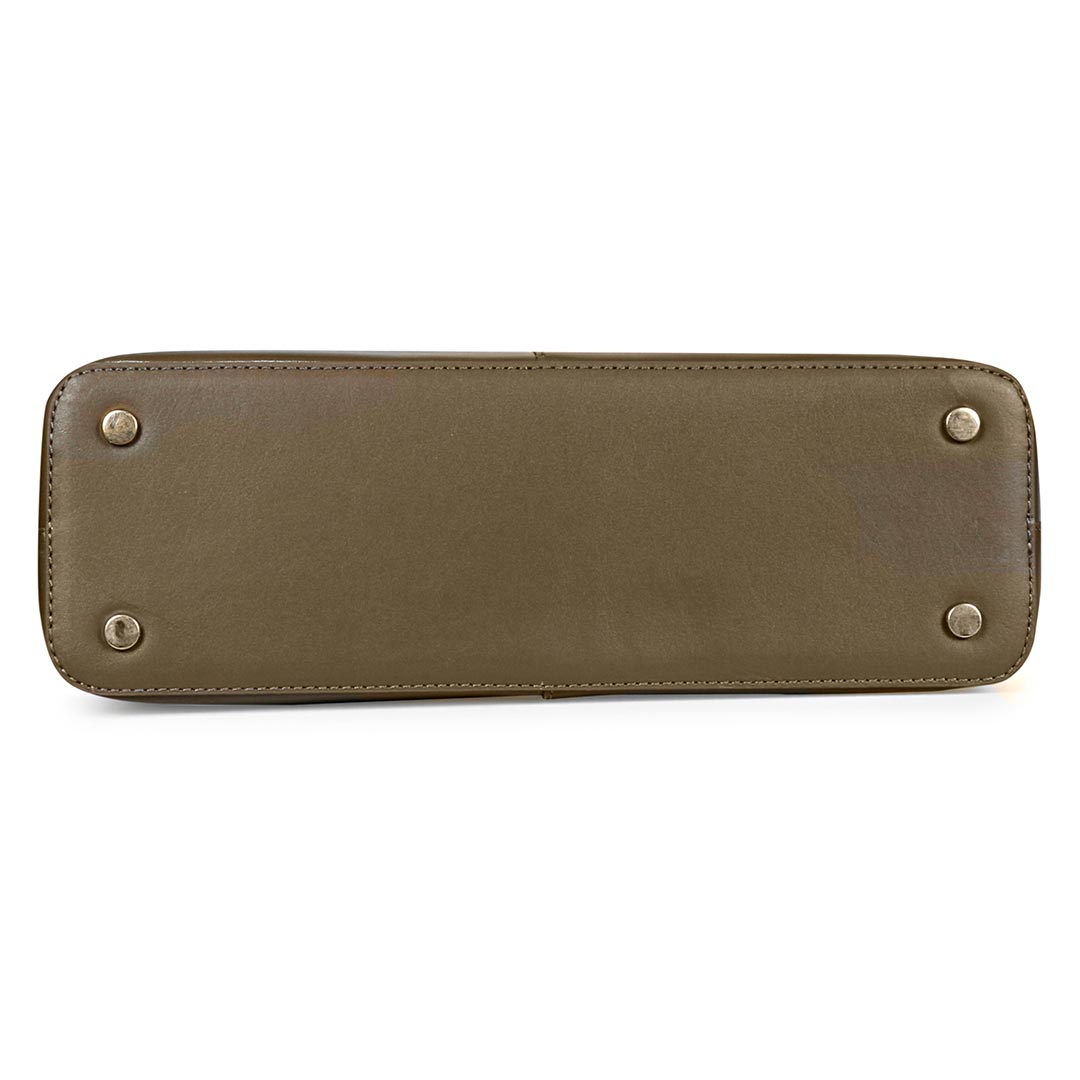 Favore Textured Brown Leather Structured Shoulder Bag