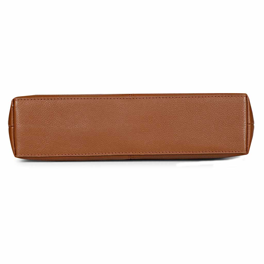 Favore Brown Leather Structured Silng Bag