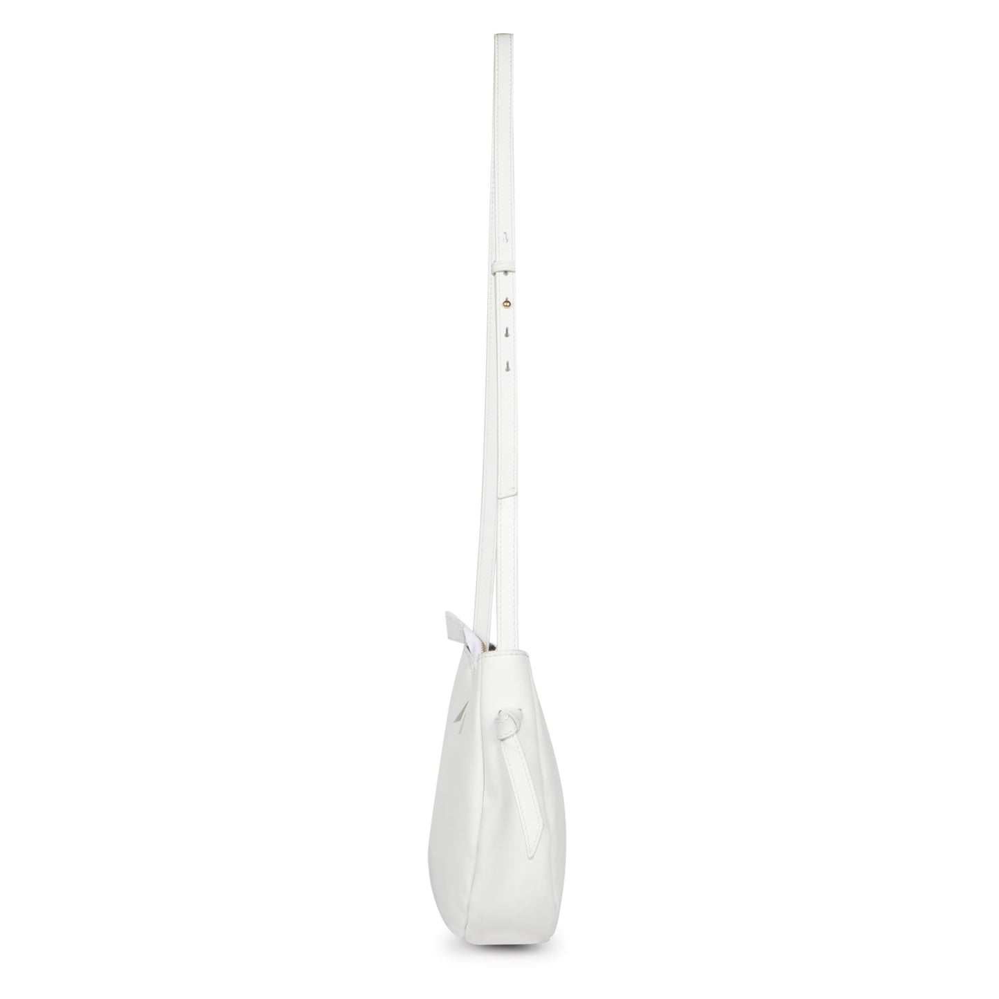 Favore Womens White Leather Half Moon Shoulder Bag