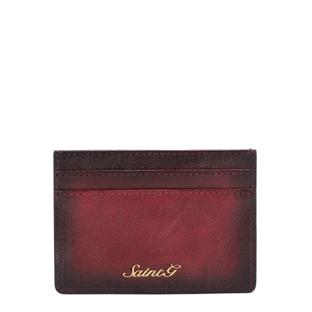 Red Italian Leather Men's Wallet Set - SaintG India