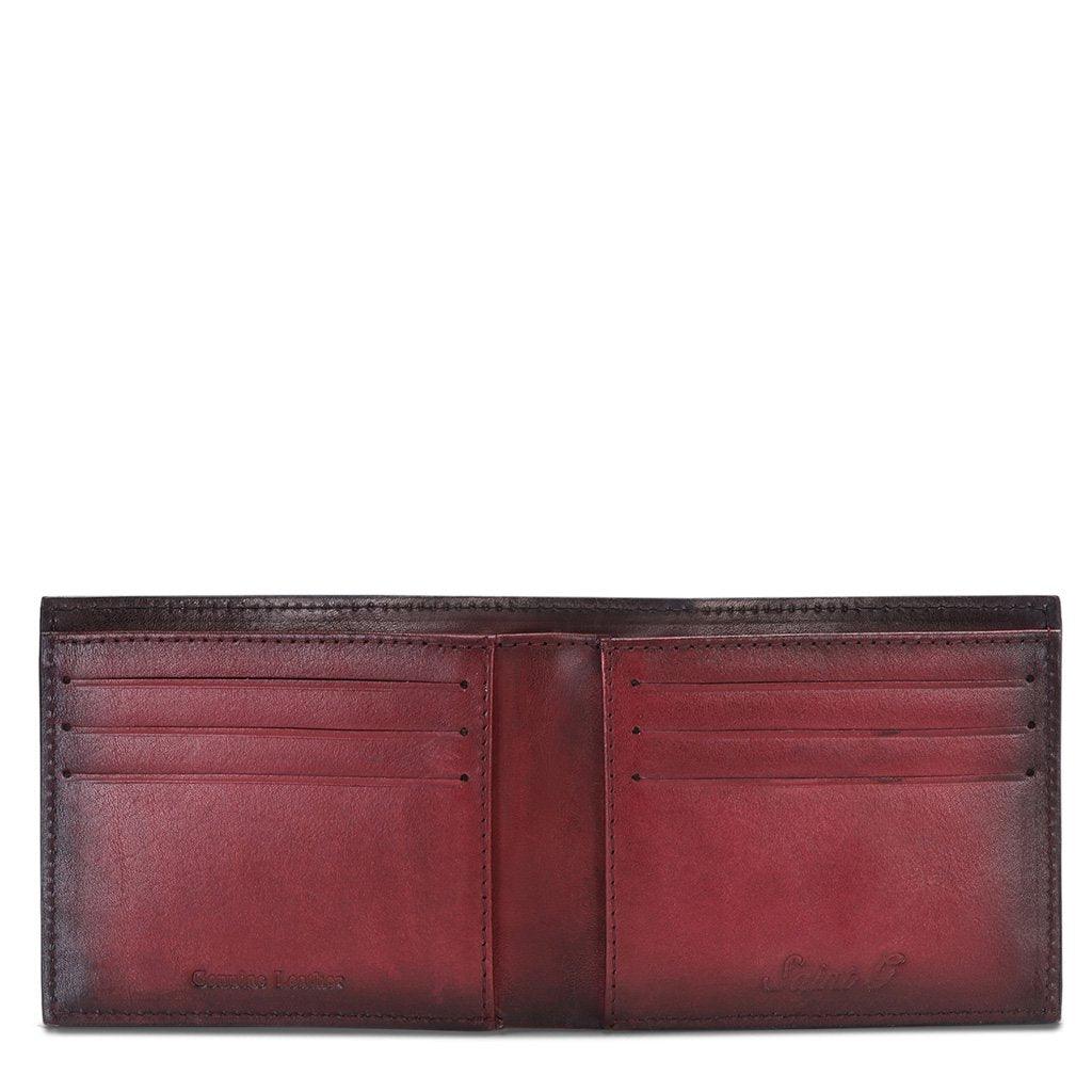 Red Italian Leather Men's Wallet Set - SaintG India