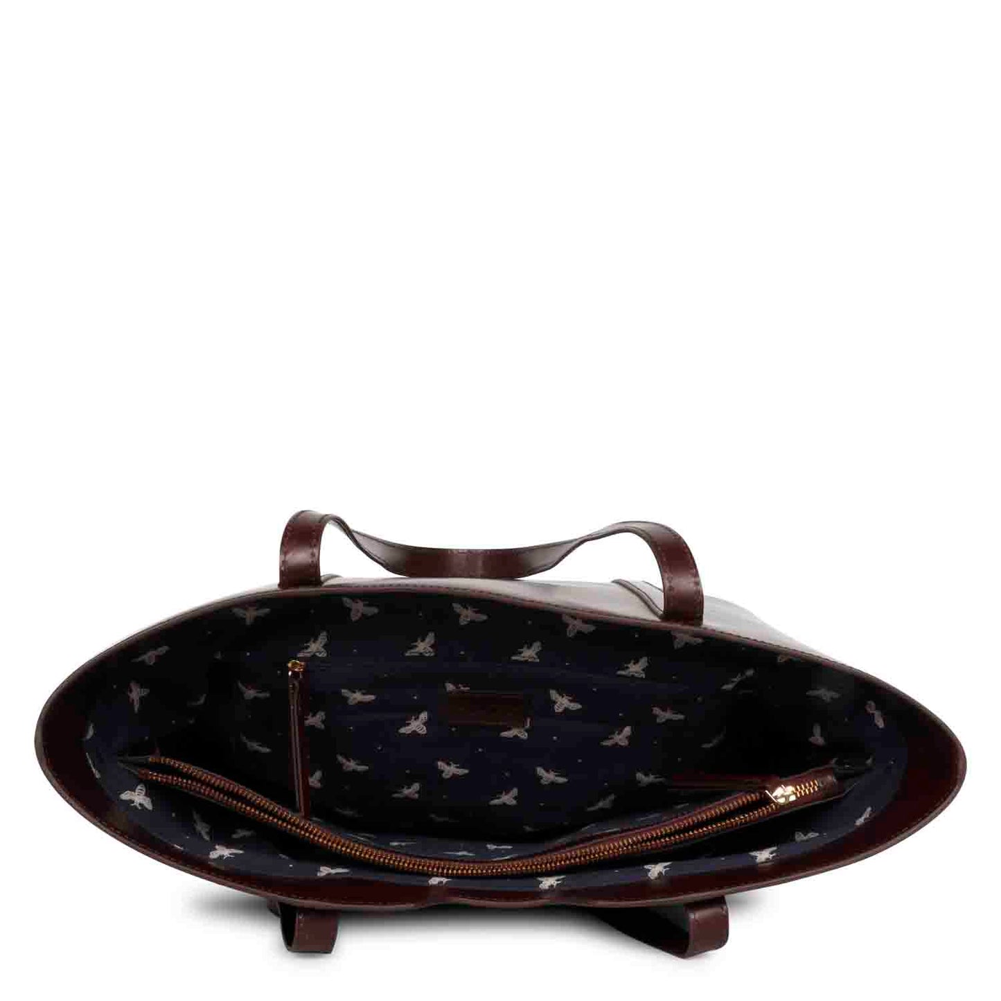 Favore Dark Brown Leather Structured Shoulder Bag