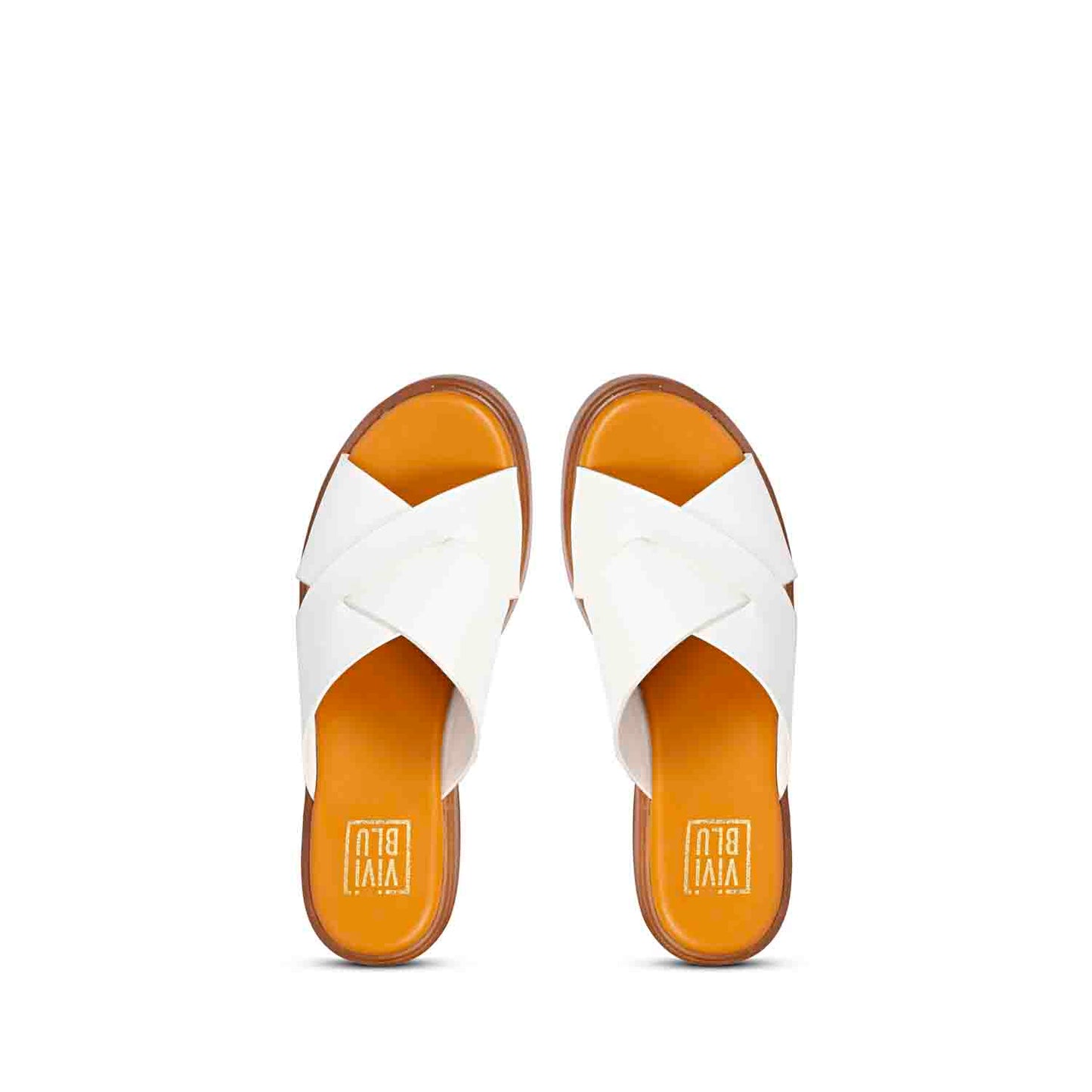 ViviBlu White Leather Platform Sandals