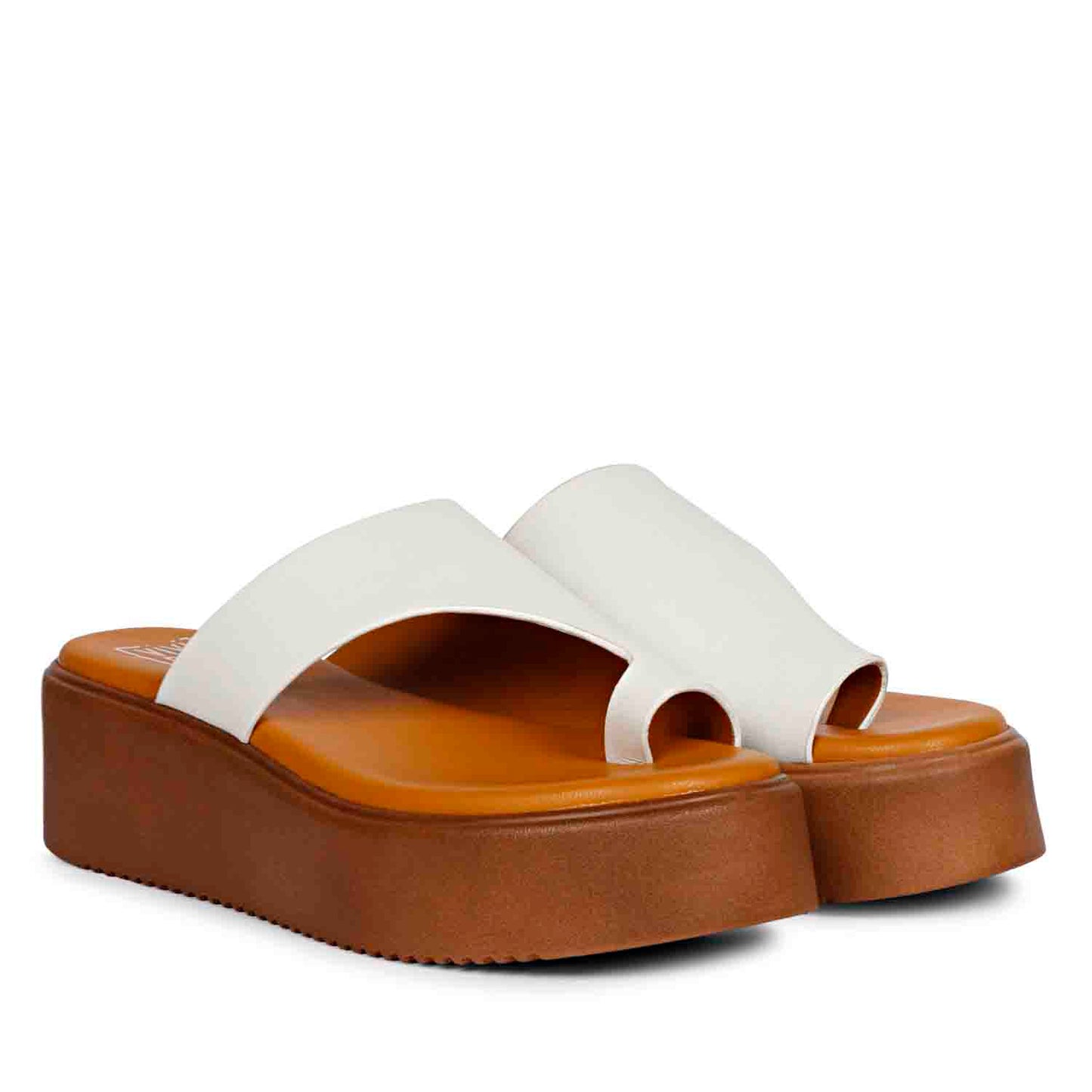 ViviBlu White Leather Platform Sandals
