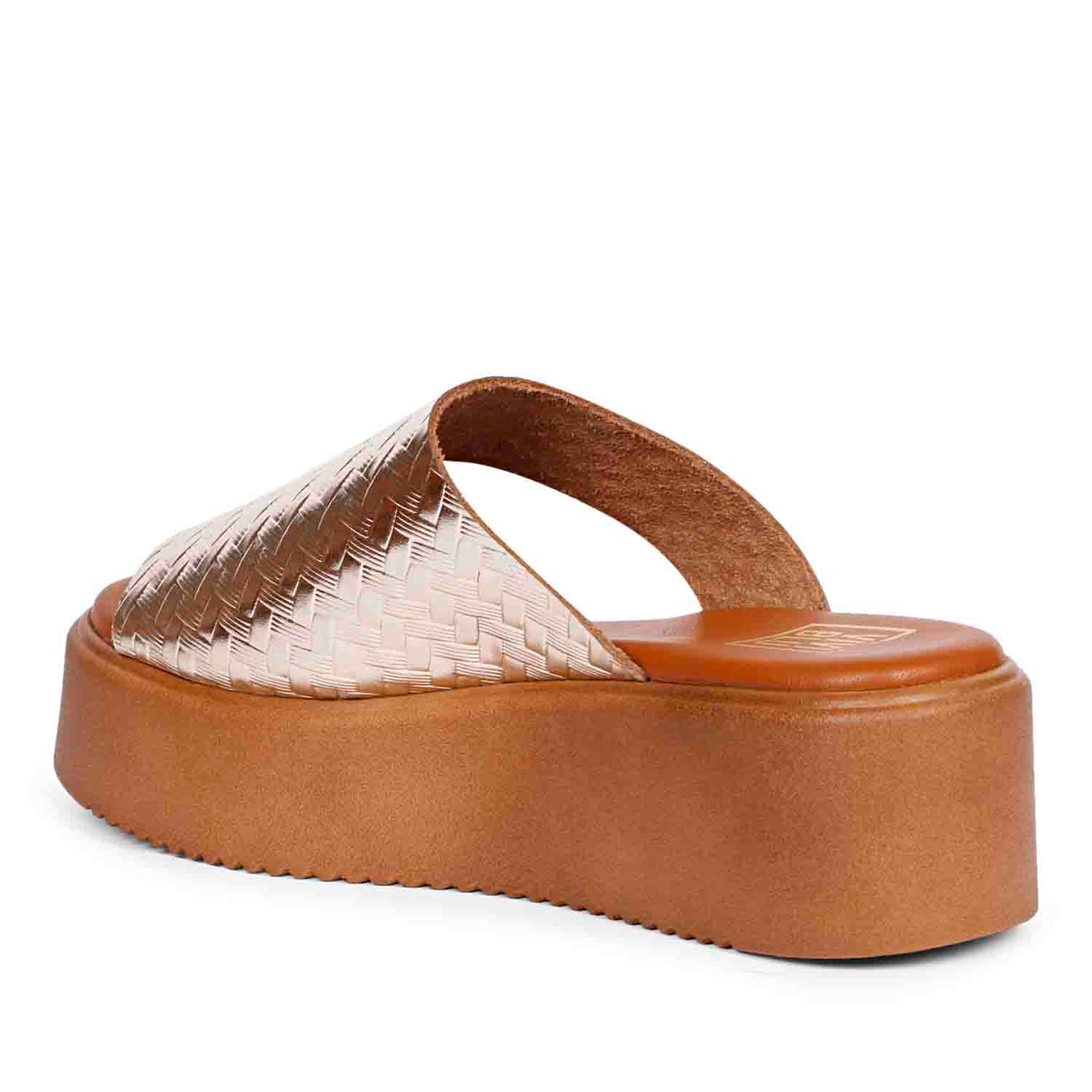 ViviBlu Gold Leather Platform Sandals