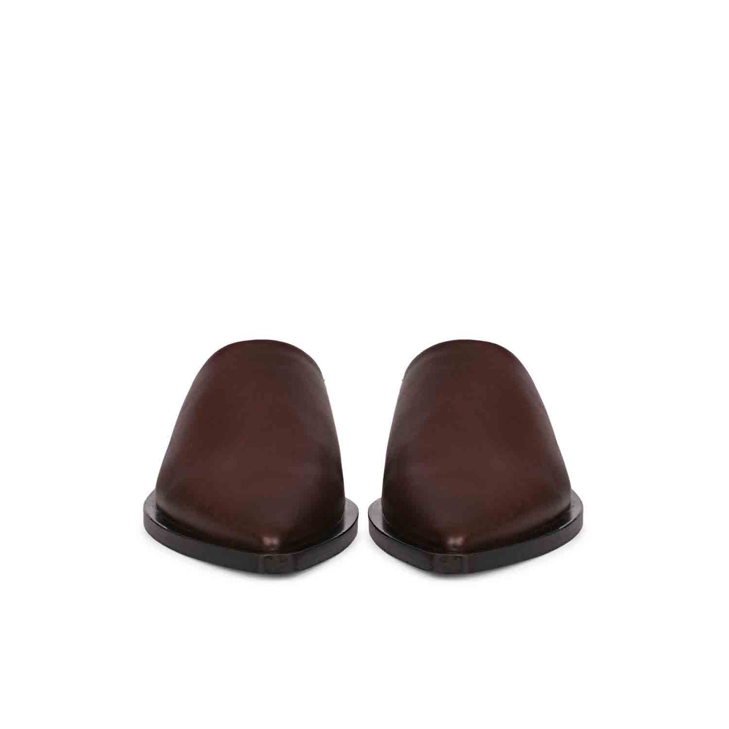 Saint Sara Chocolate Leather Flat Mules