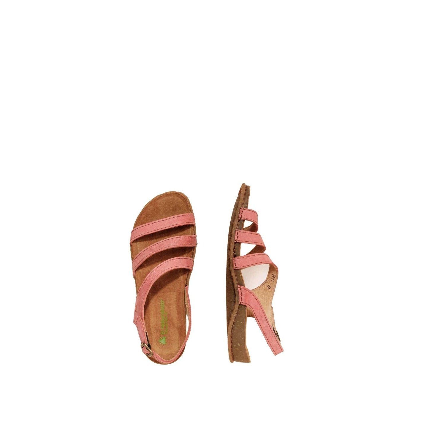 El Naturalista Loto Embellished Leather Block Sandals with Buckle