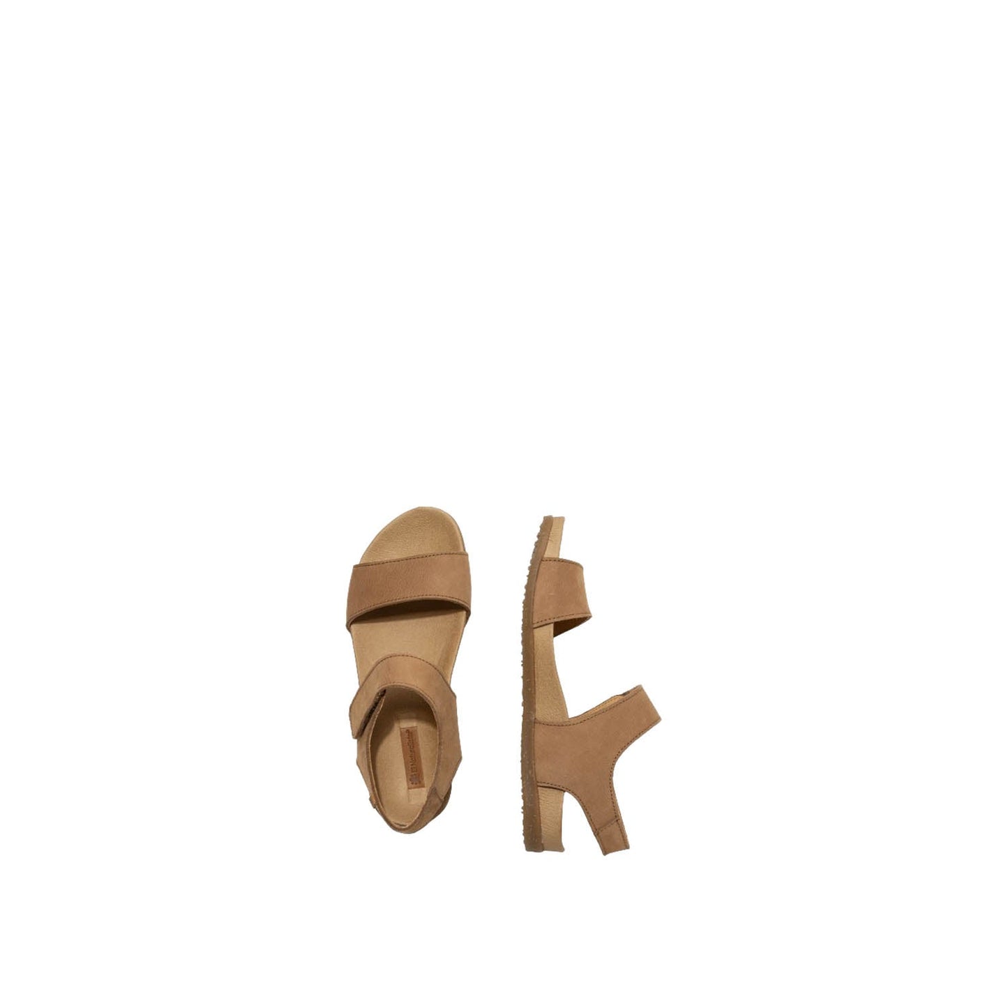 El Naturalista Honey Embellished Leather Block Sandals with Buckle