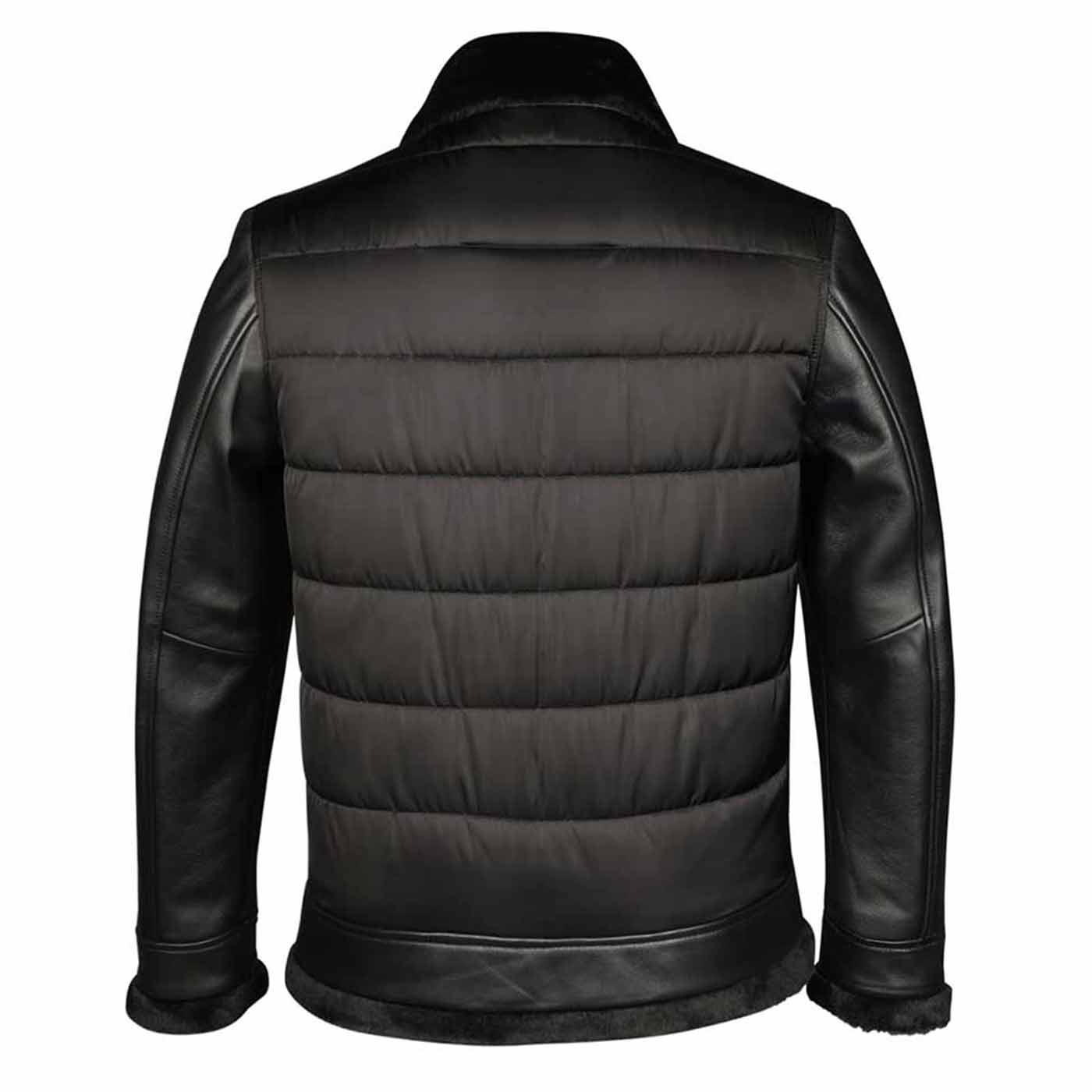 Saint Denis Black Leather Men's Jackets