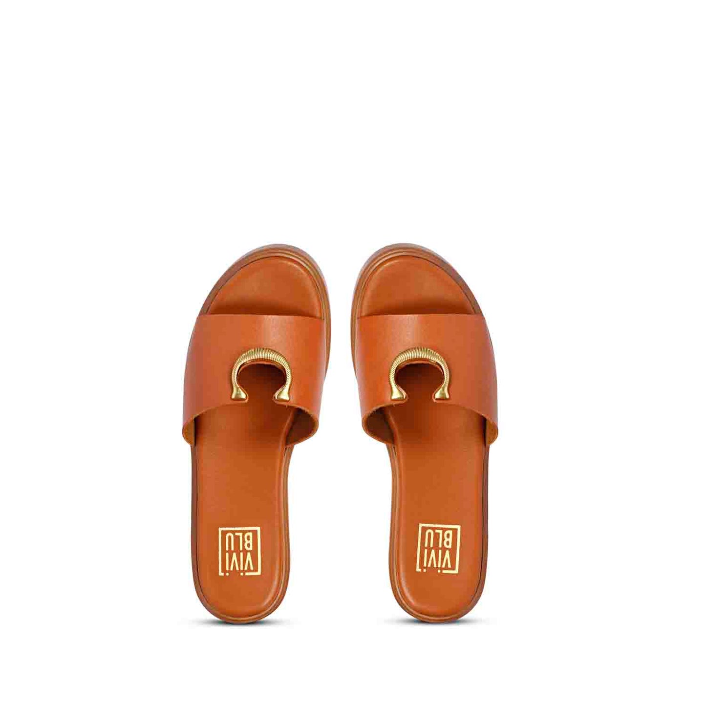 Nala Tan Leather Platform Sandals