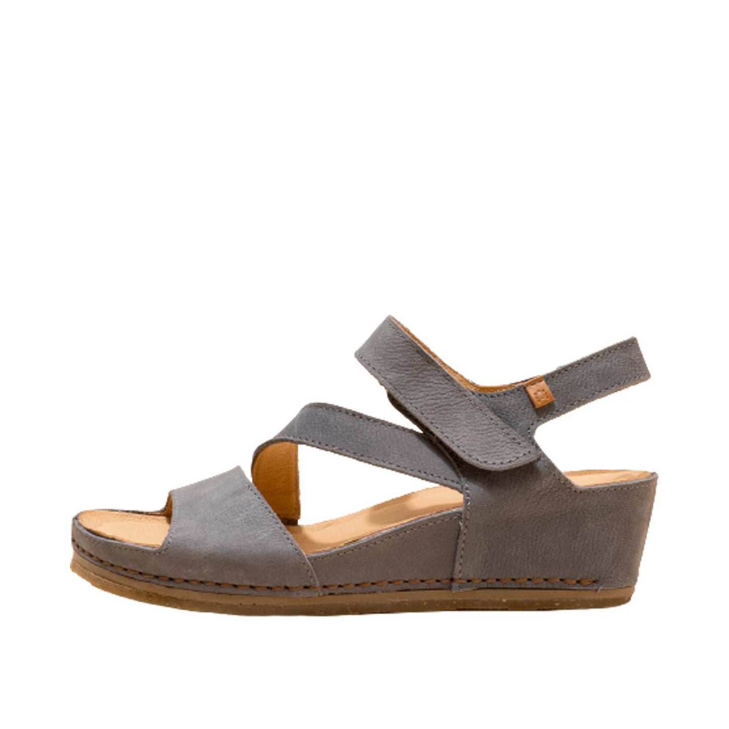 El Naturalista Vaquero Embellished Leather Block Sandals with Buckle