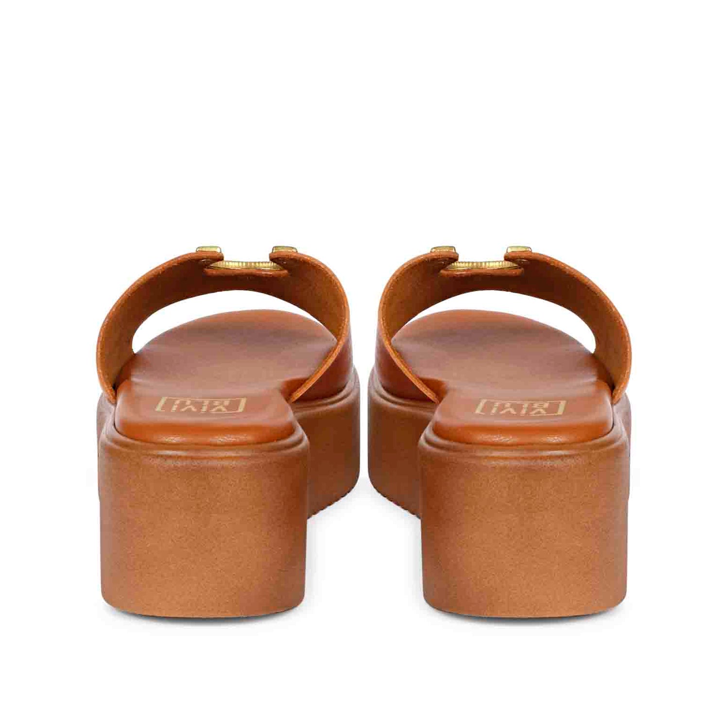 Nala Tan Leather Platform Sandals