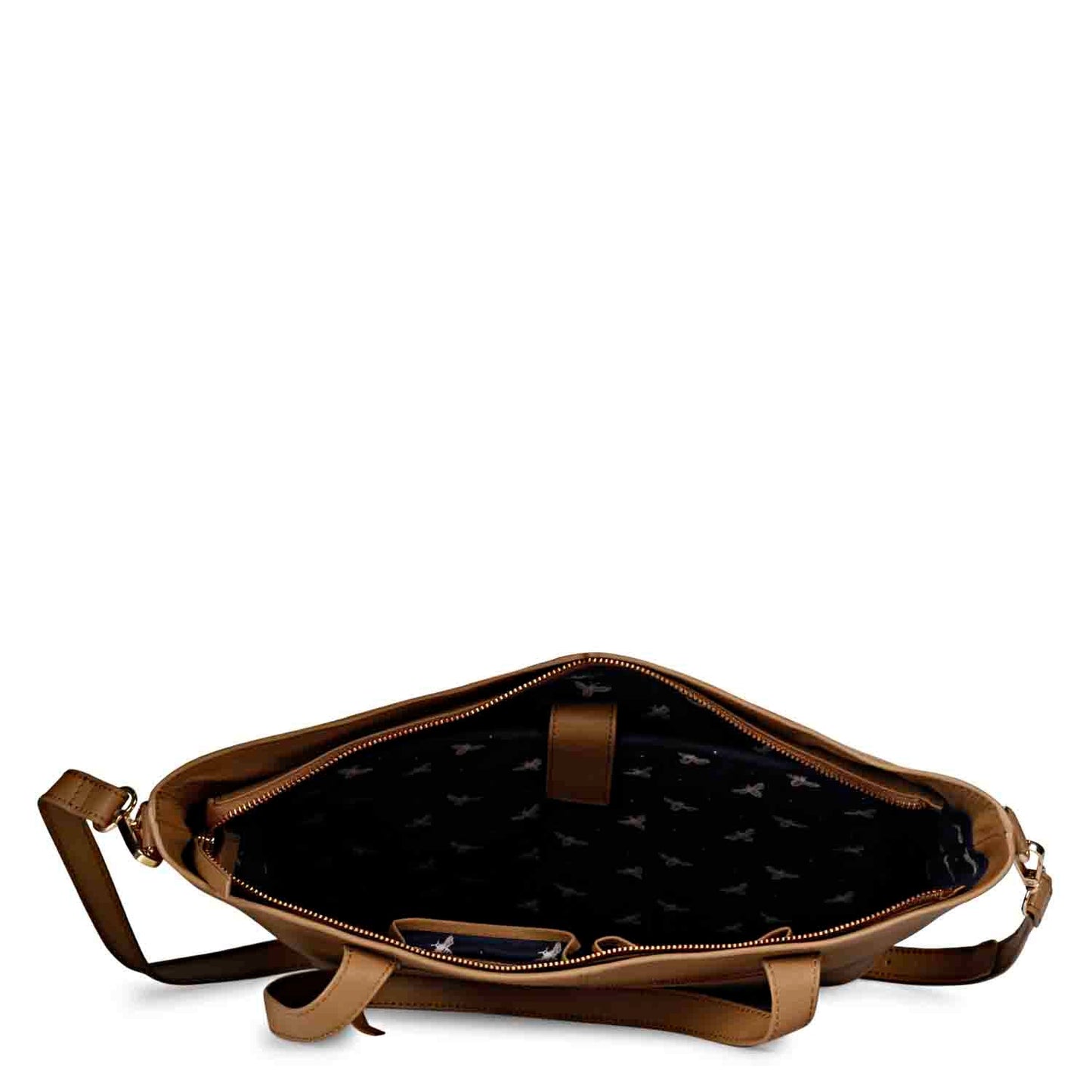 Favore Tan Leather Structured Shoulder Bag