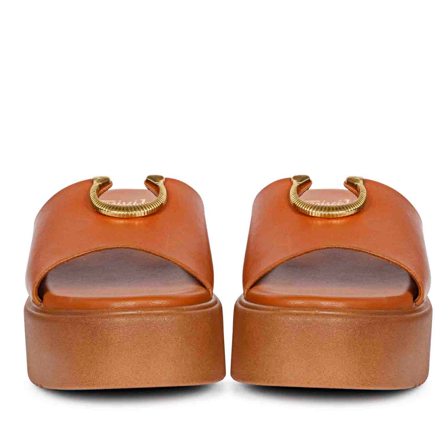Nala Tan Leather Platform Sandals