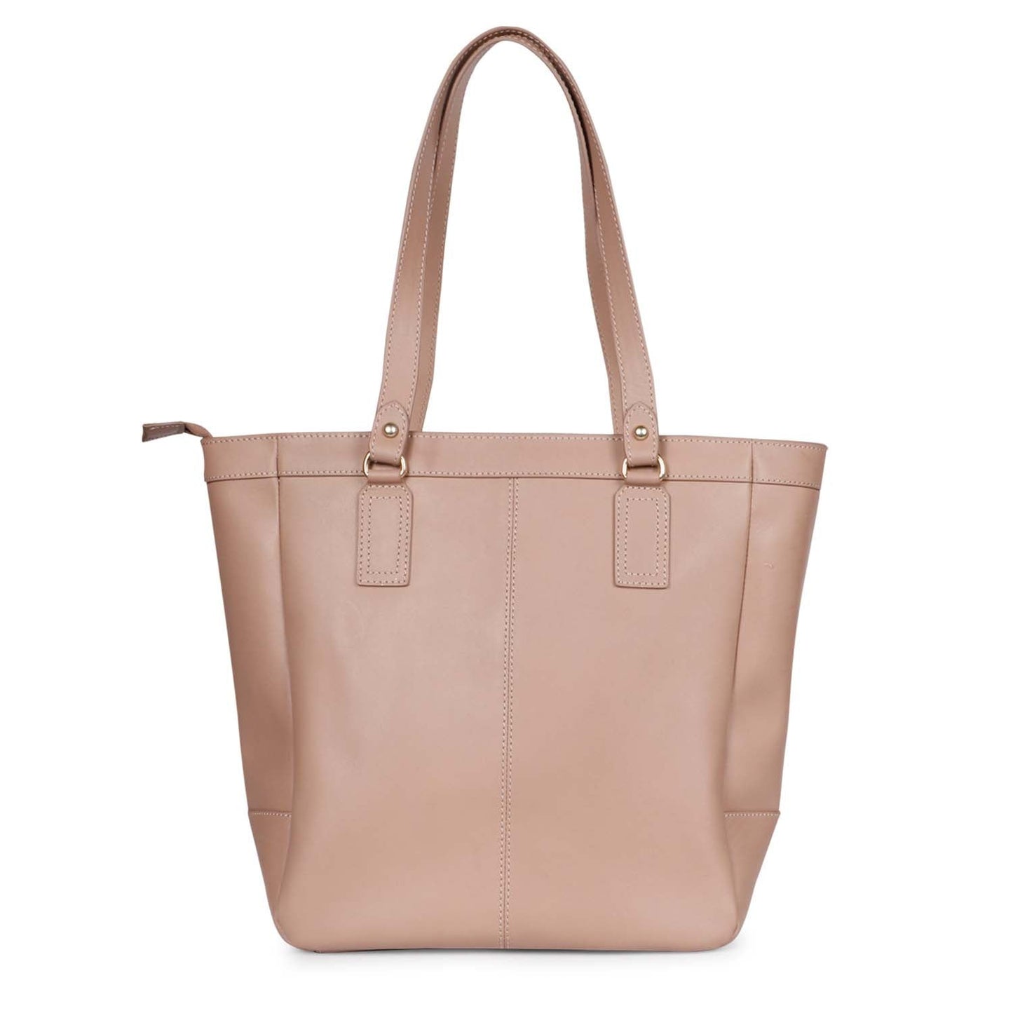 Favore Peach Leather Structured Shoulder Bag