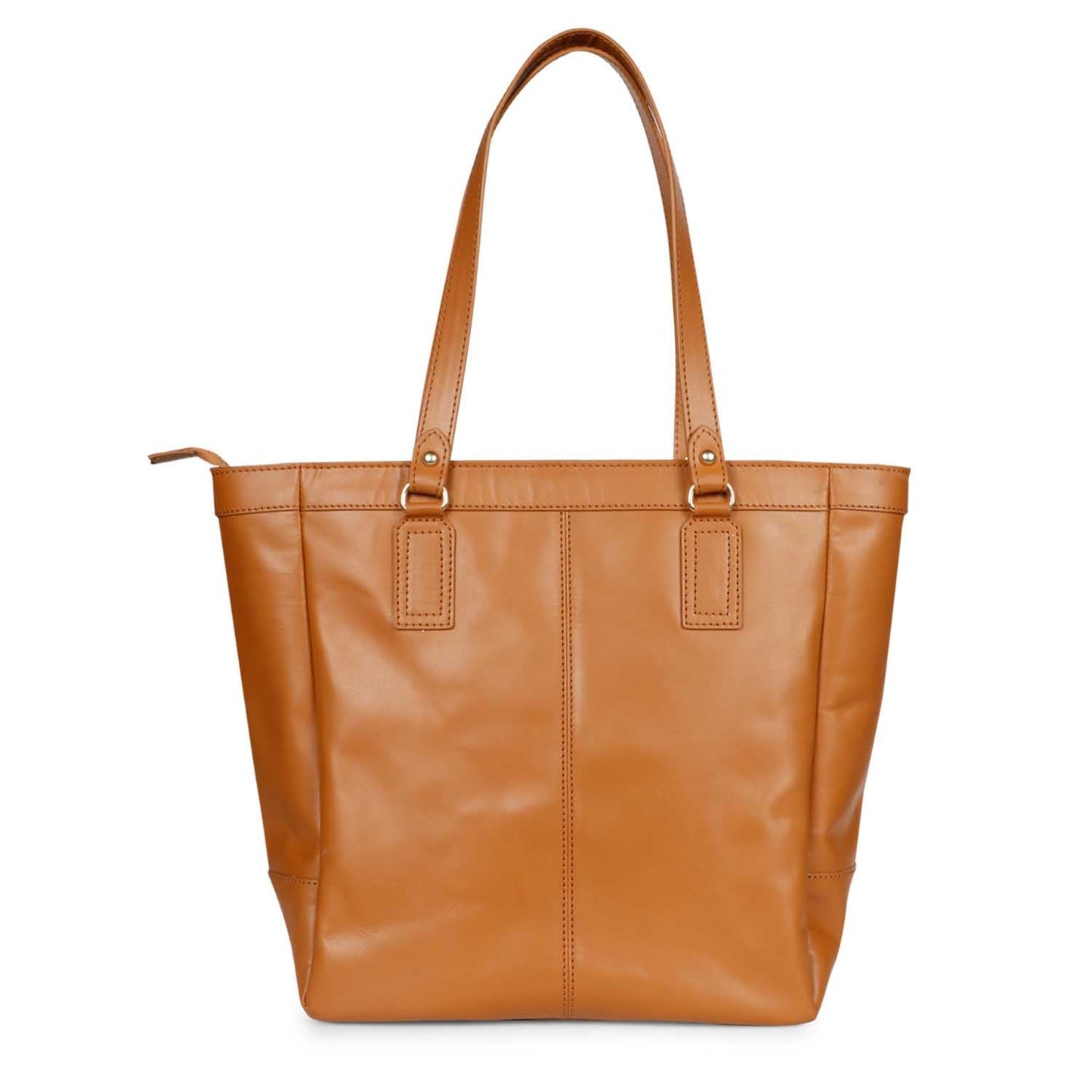 Favore Tan Leather Structured Shoulder Bag
