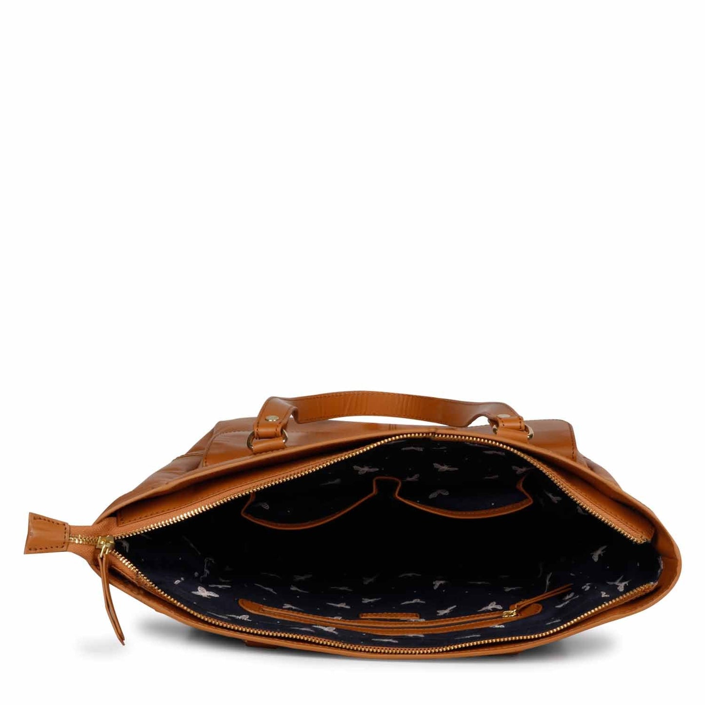 Favore Tan Leather Structured Shoulder Bag