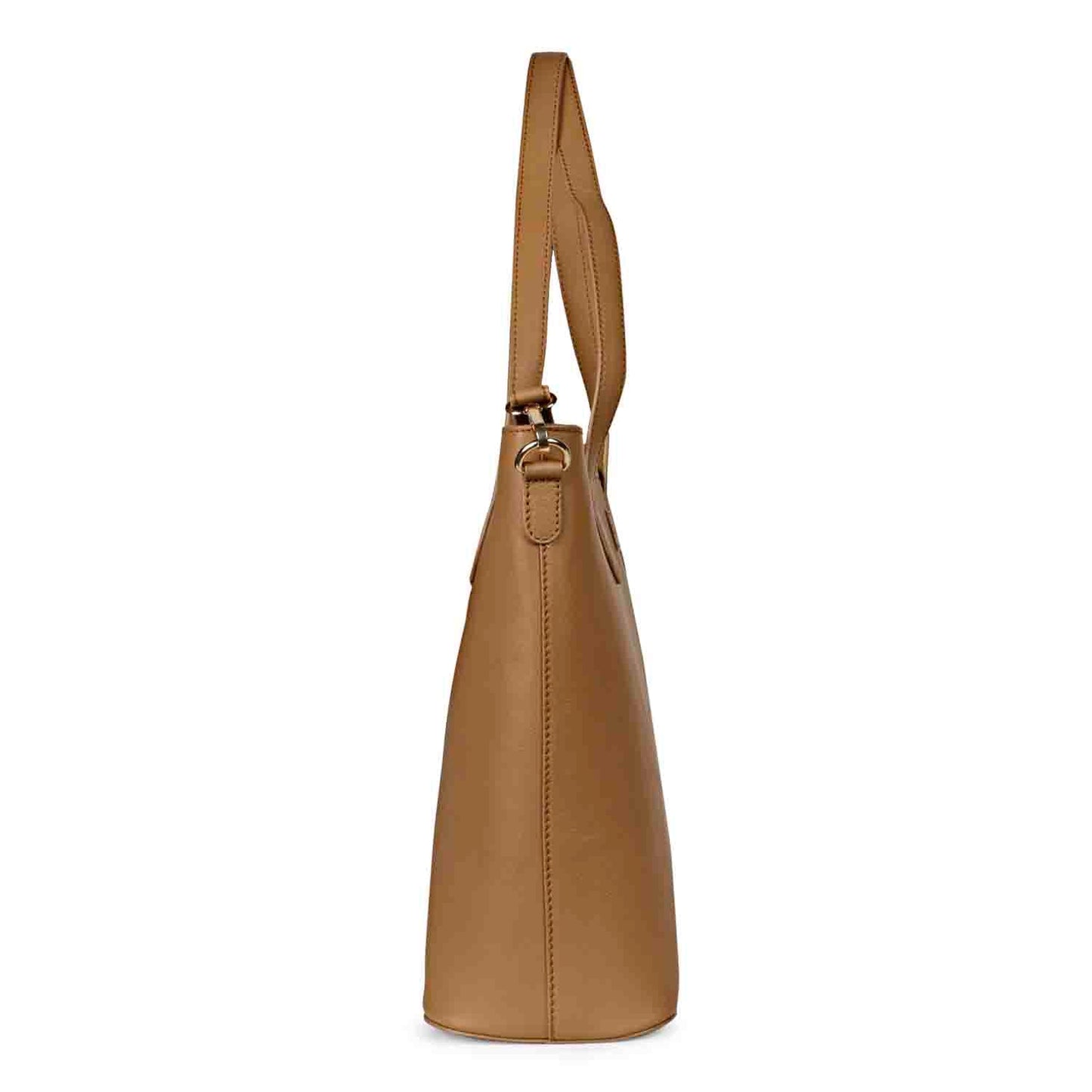 Favore Tan Leather Structured Shoulder Bag