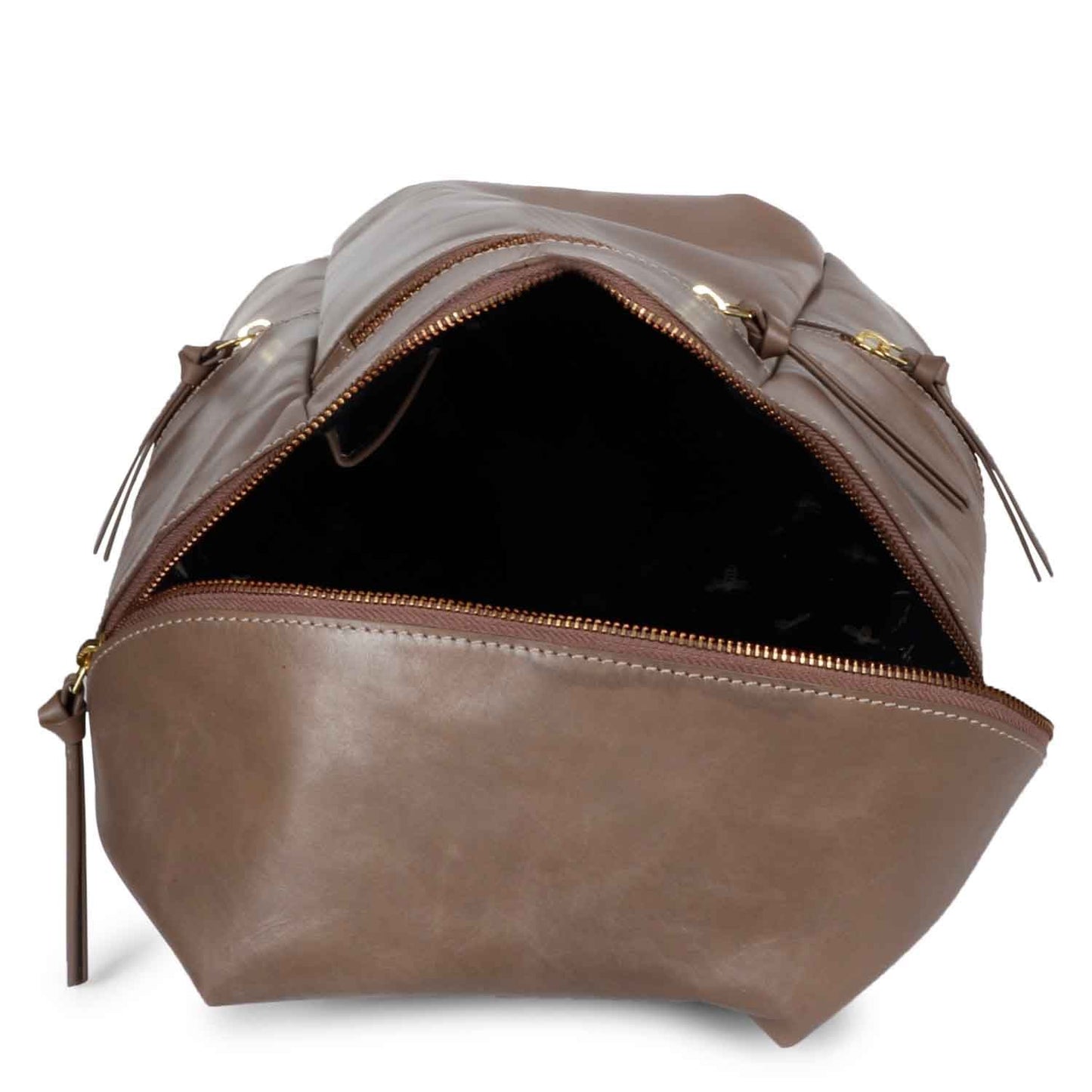 Favore Brown Leather Oversized Structured Backpacks