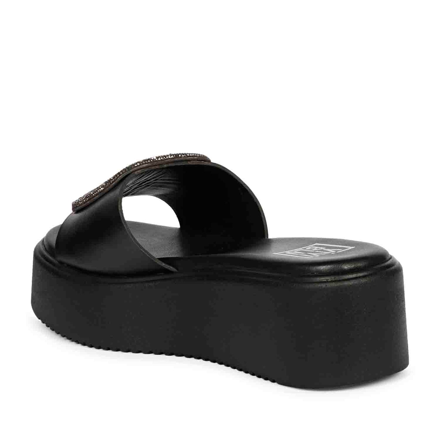 ViviBlu Platform Sandals With Black Leather