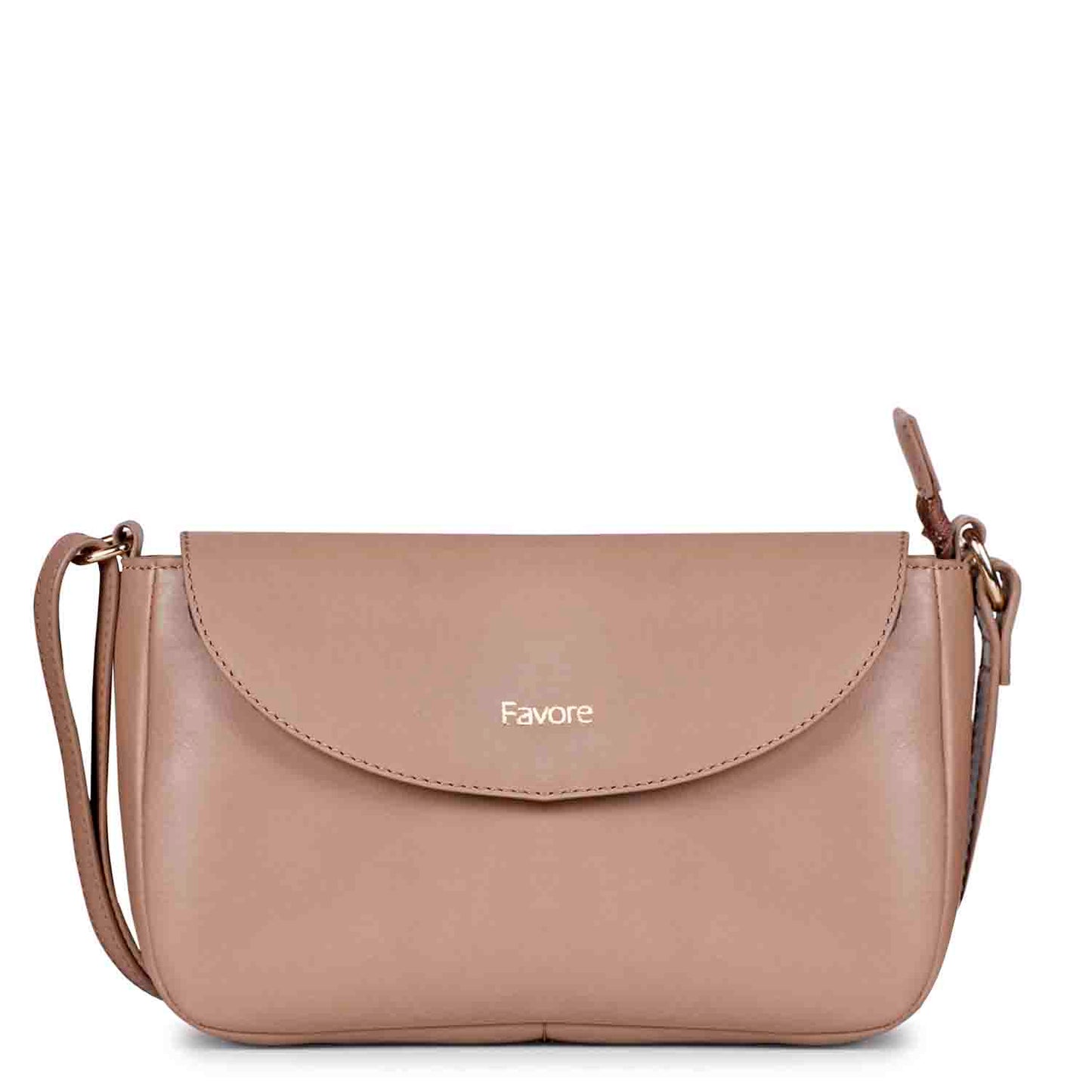 Favore Peach Womens Leather Structured Sling Bag