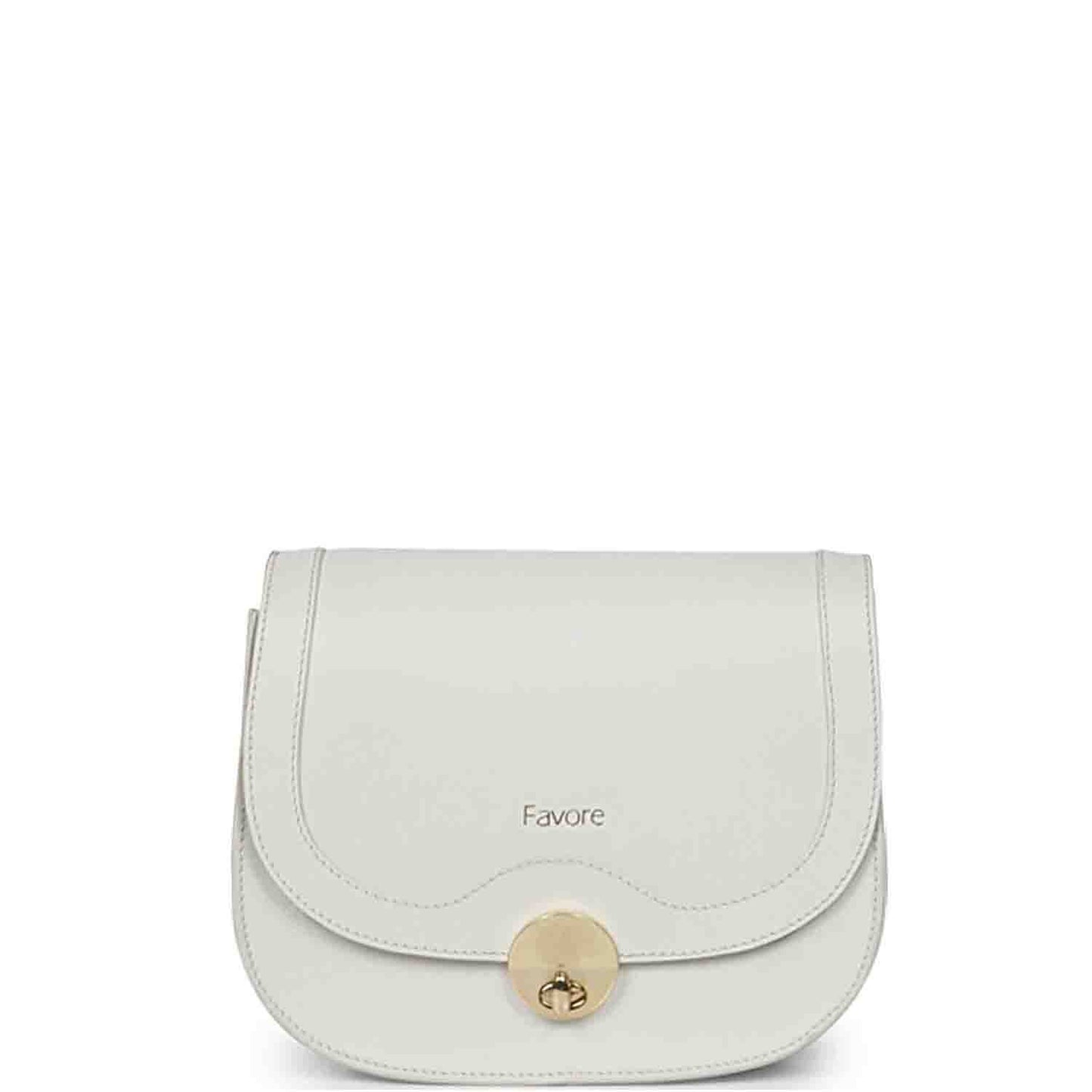 Favore Off White Womens Leather Structured Sling Bag